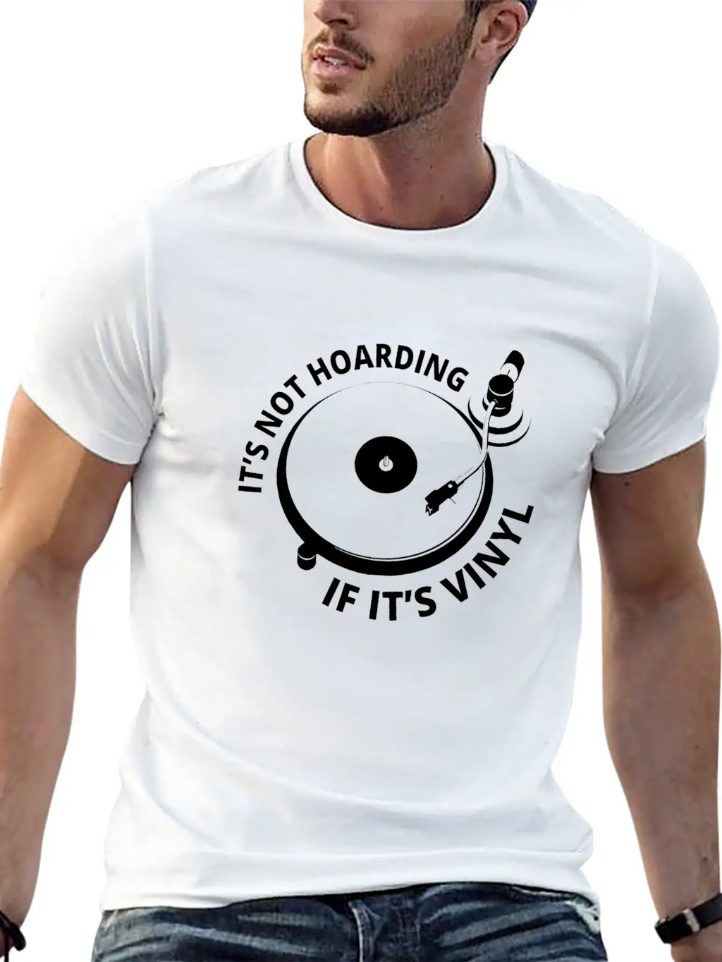 It's Not Hoarding If It's Vinyl I Breathable Graphic T-Shirt – Perfect For Casual Days