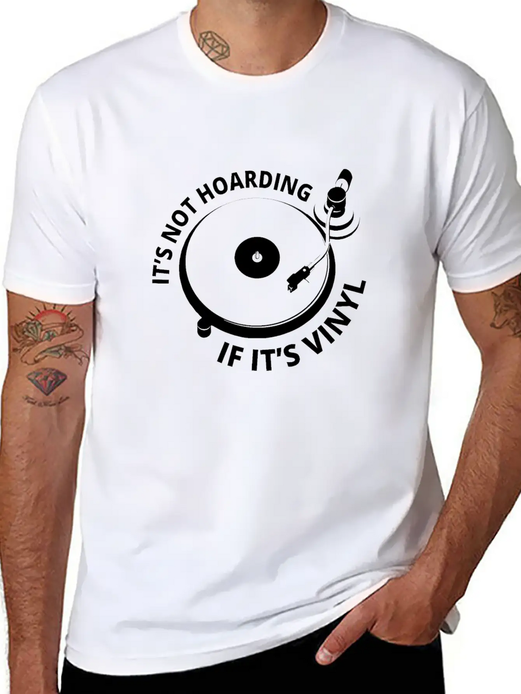 It's Not Hoarding If It's Vinyl I Breathable Graphic T-Shirt – Perfect For Casual Days