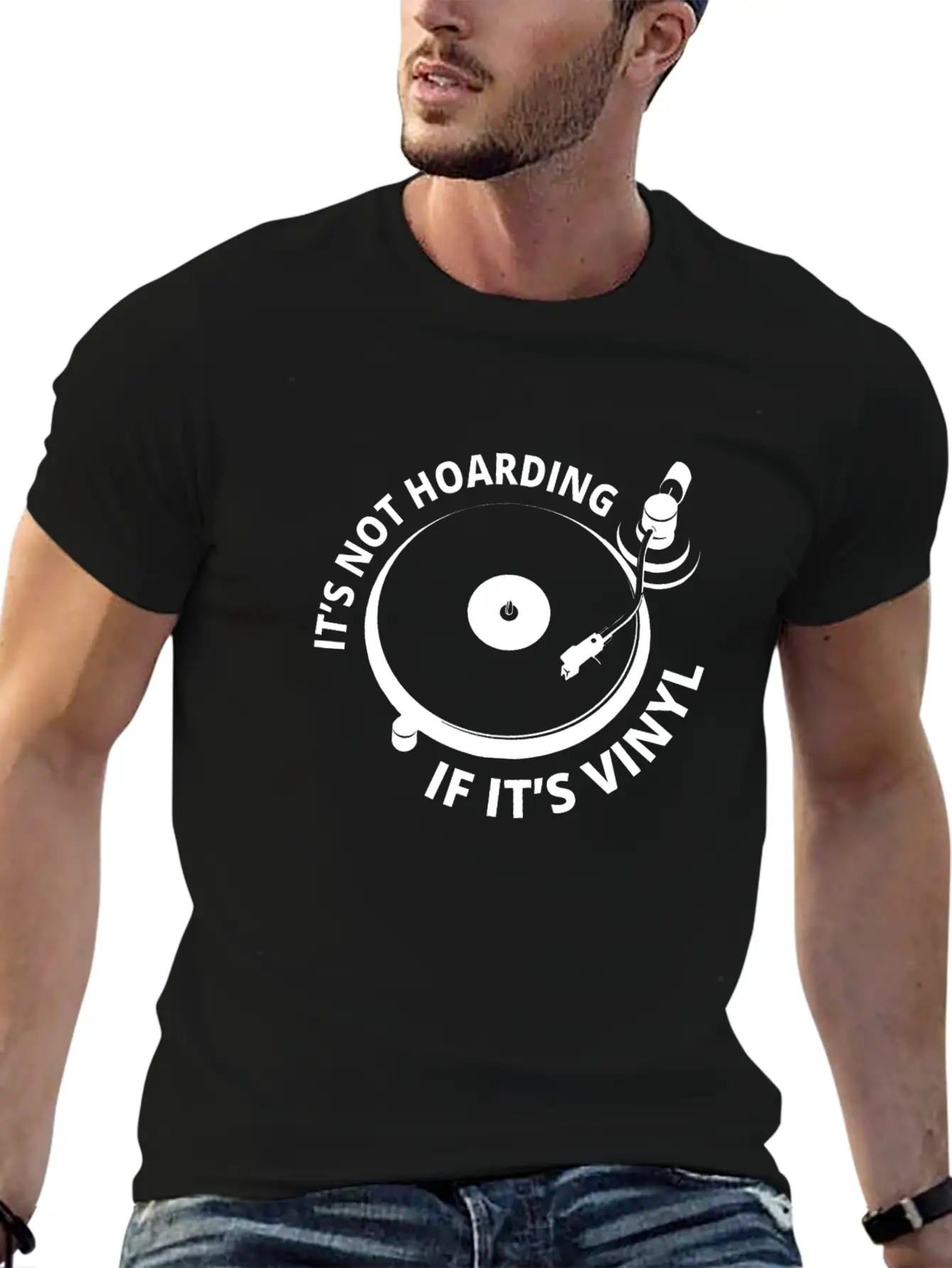 It's Not Hoarding If It's Vinyl I Breathable Graphic T-Shirt – Perfect For Casual Days