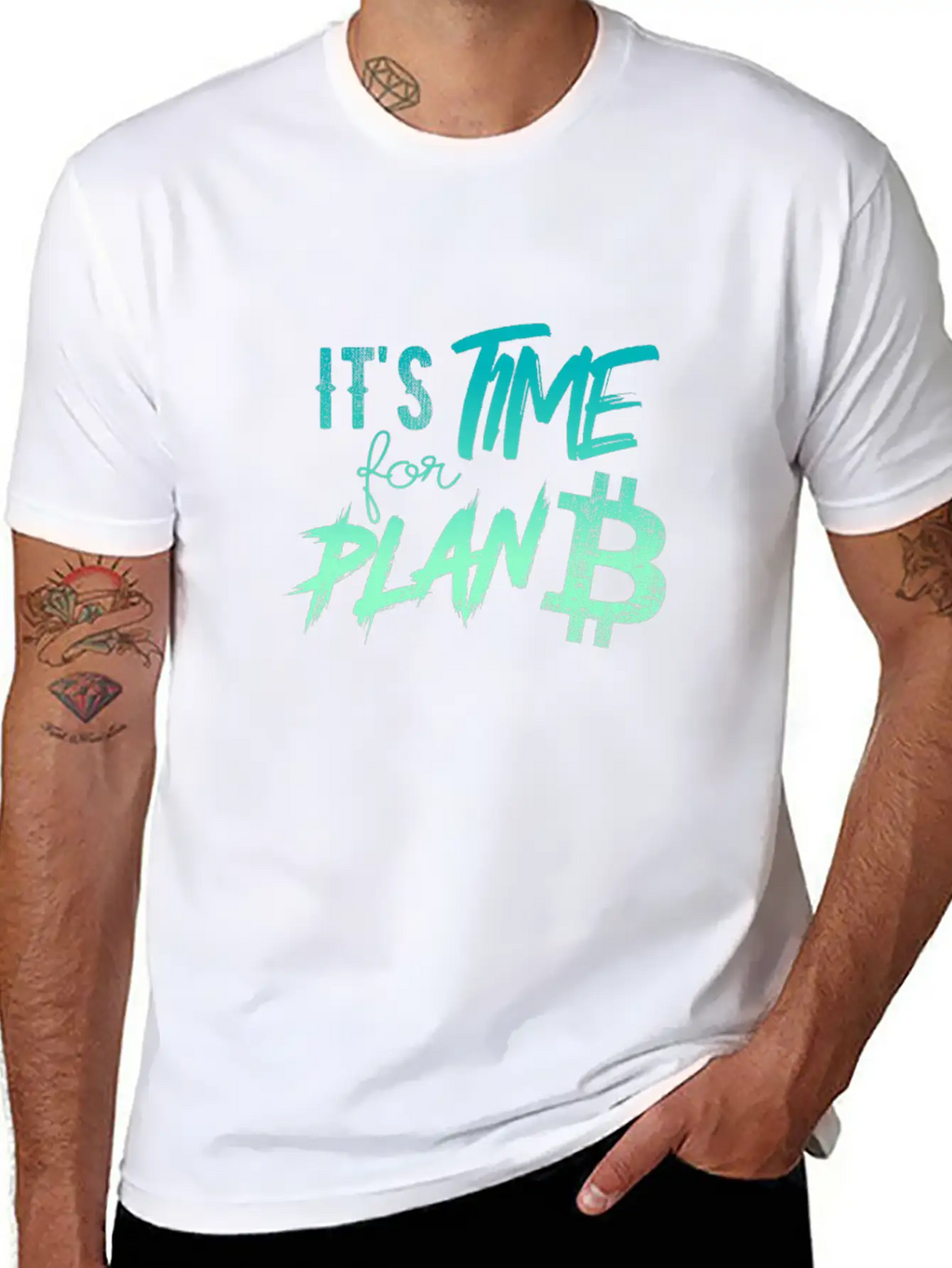 It's Time For Plan B - Bitcoin, Cryptos, Hodlers Breathable Soft Cotton T-Shirt – Timeless Casual Look