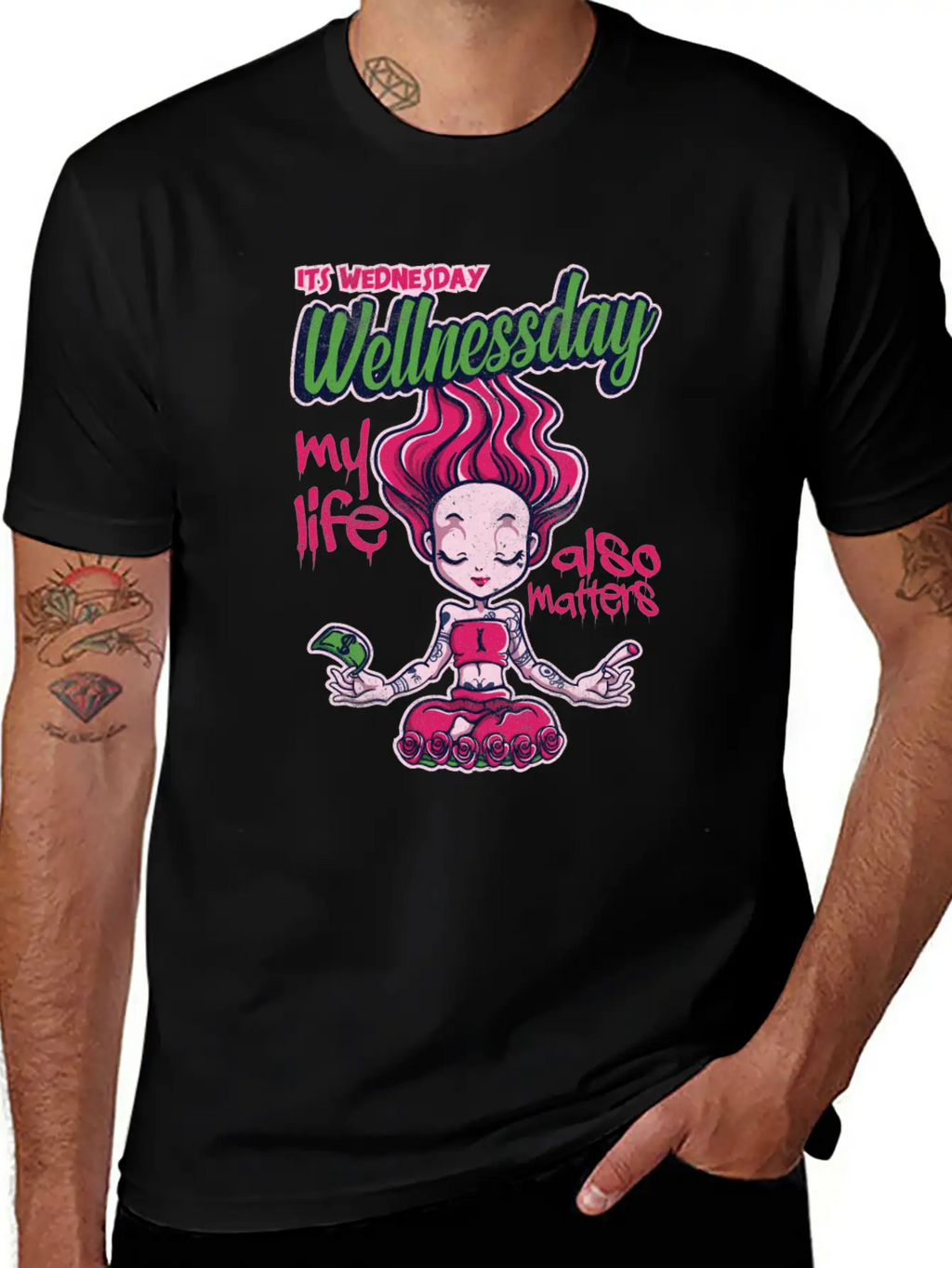 Its Wednesday Wellness Day 2 Basic Graphic T-Shirt – Daily Comfort In Soft Cotton