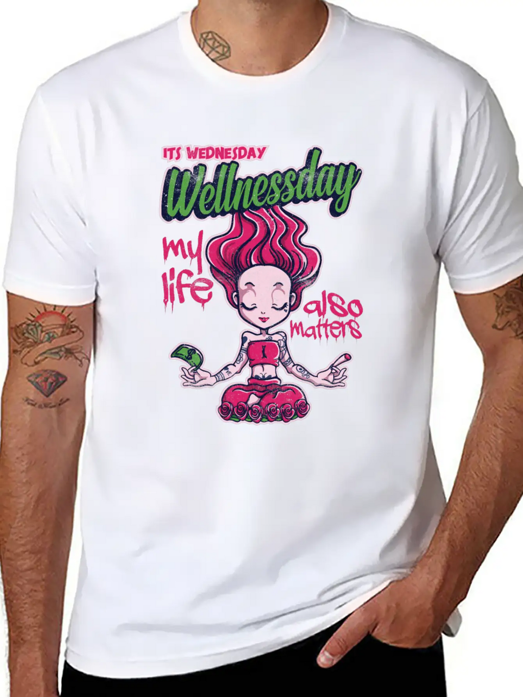 Its Wednesday Wellness Day 2 Basic Graphic T-Shirt – Daily Comfort In Soft Cotton