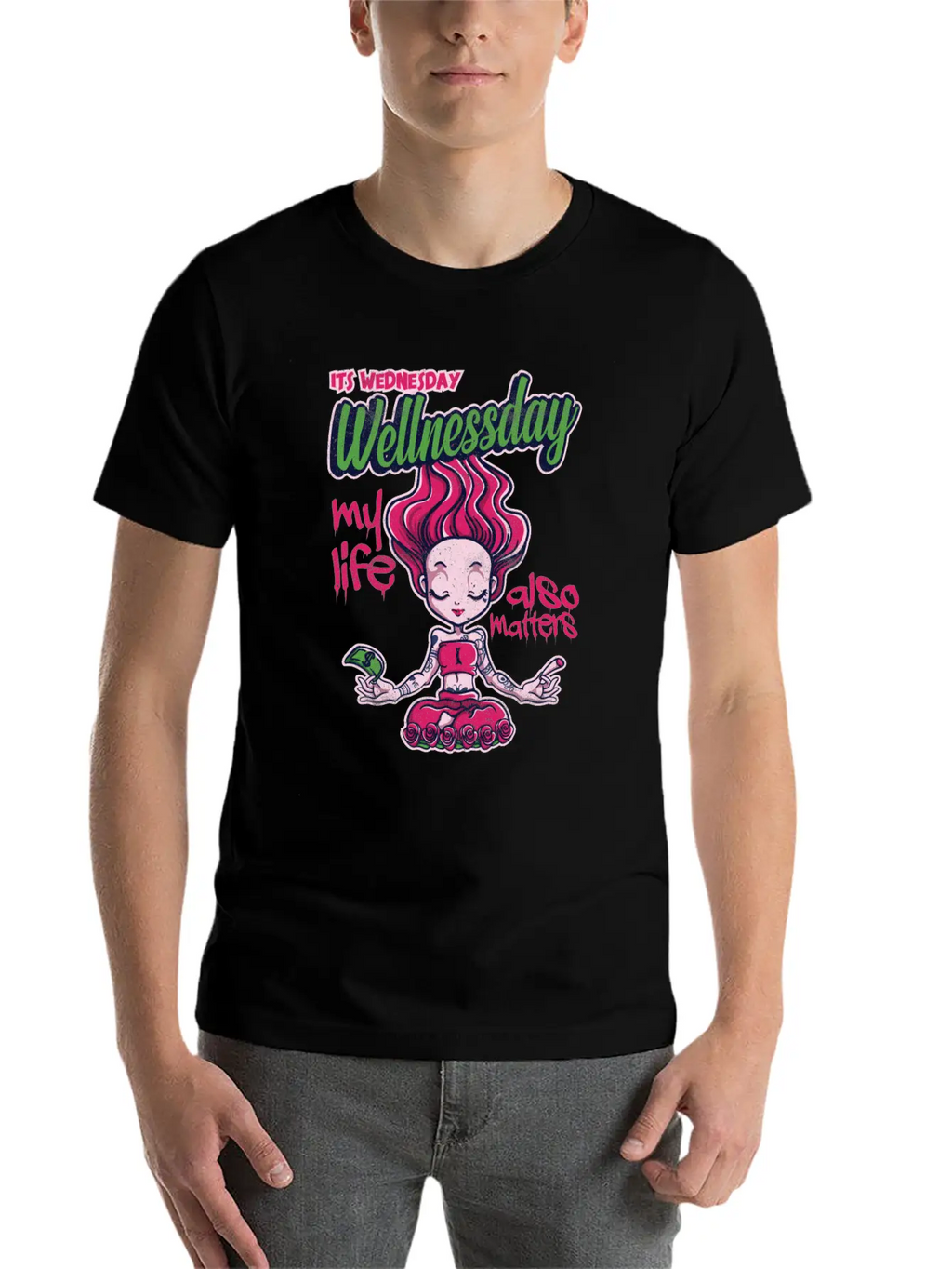 Its Wednesday Wellness Day 2 Basic Graphic T-Shirt – Daily Comfort In Soft Cotton