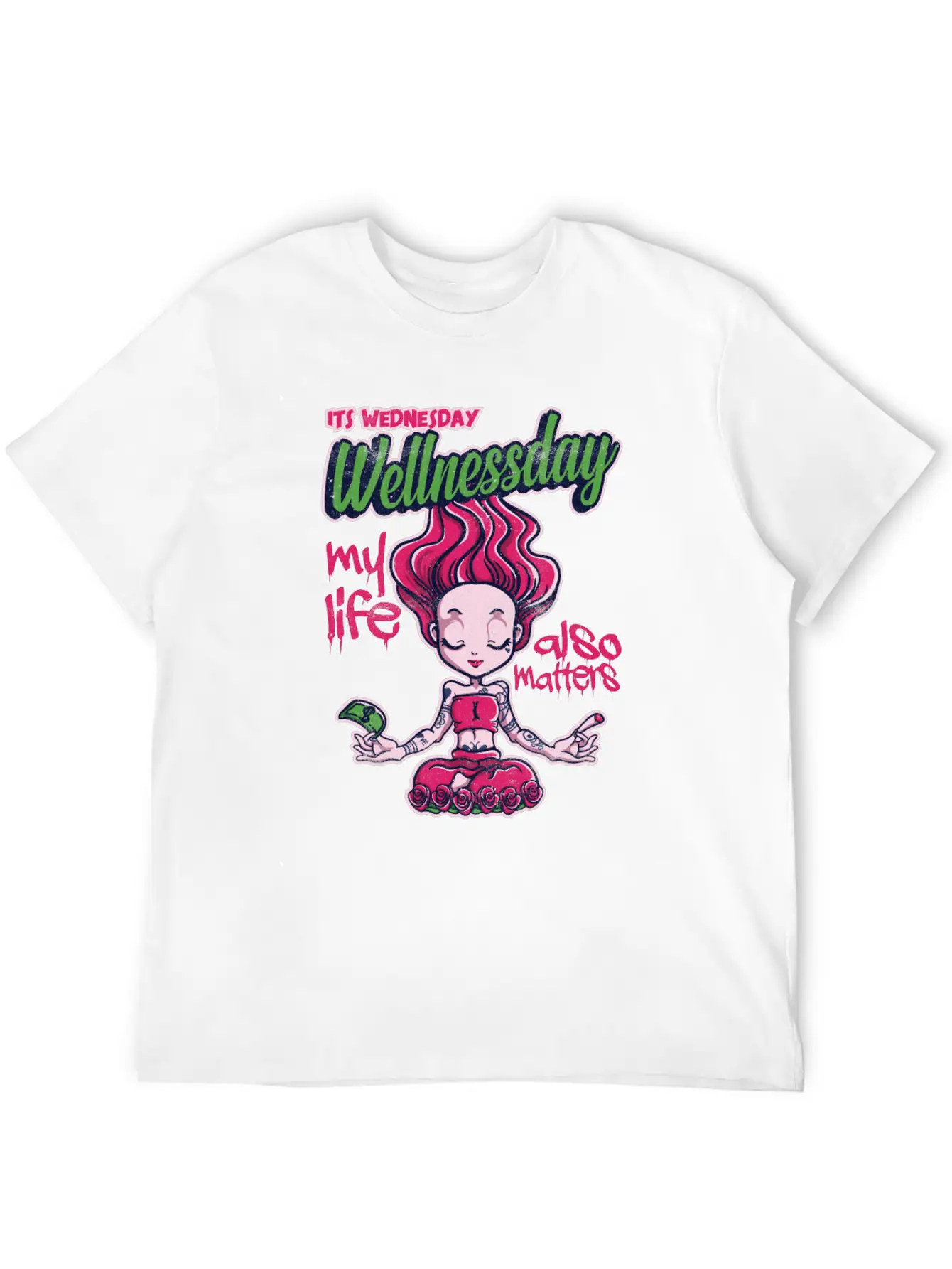 Its Wednesday Wellness Day 2 Basic Graphic T-Shirt – Daily Comfort In Soft Cotton