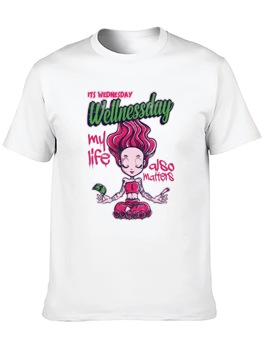 Its Wednesday Wellness Day 2 Basic Graphic T-Shirt – Daily Comfort In Soft Cotton