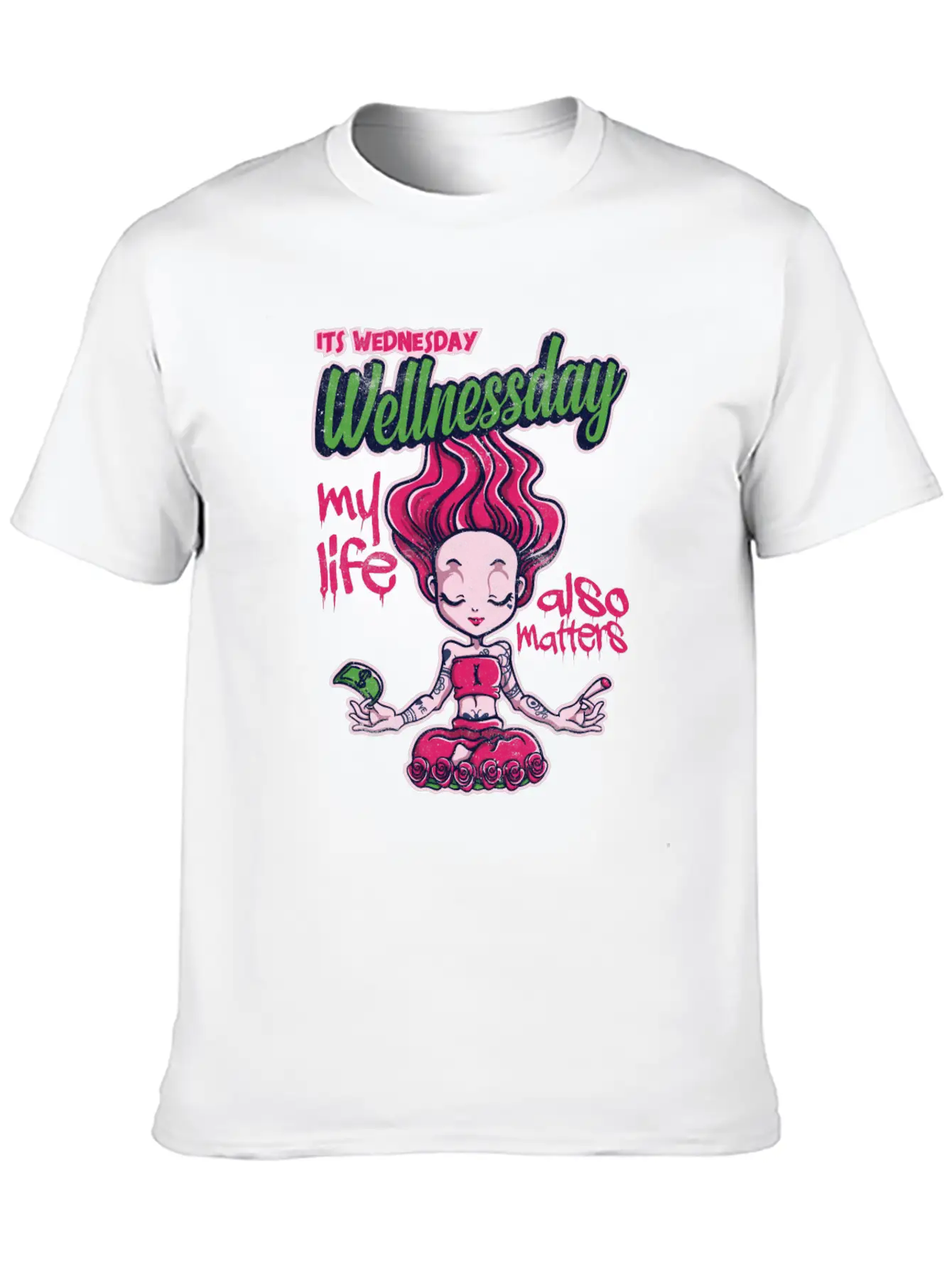 Its Wednesday Wellness Day 2 Basic Graphic T-Shirt – Daily Comfort In Soft Cotton