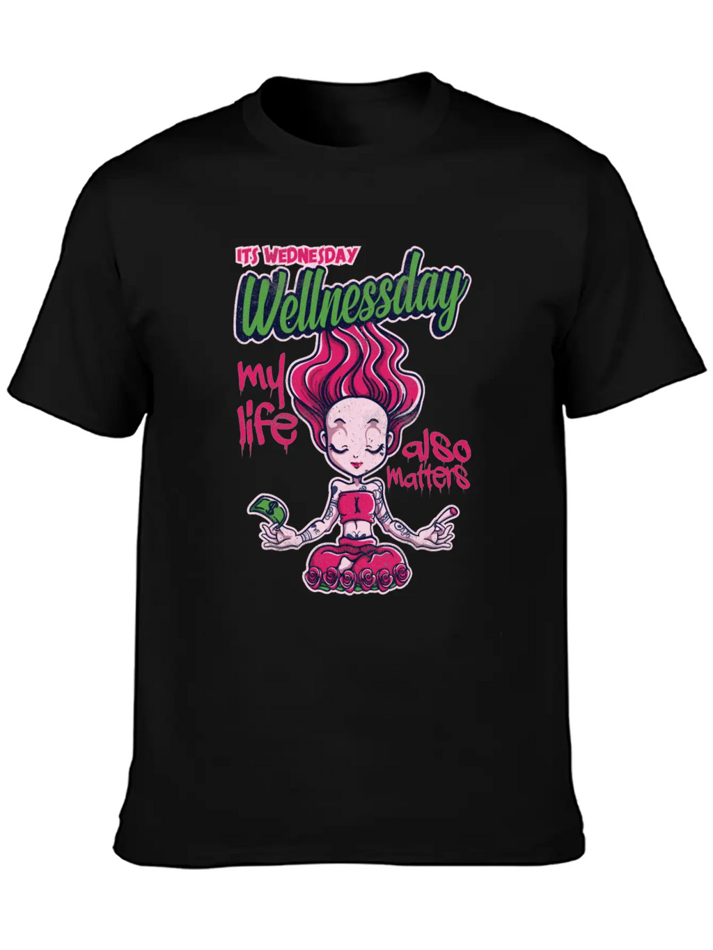 Its Wednesday Wellness Day 2 Basic Graphic T-Shirt – Daily Comfort In Soft Cotton