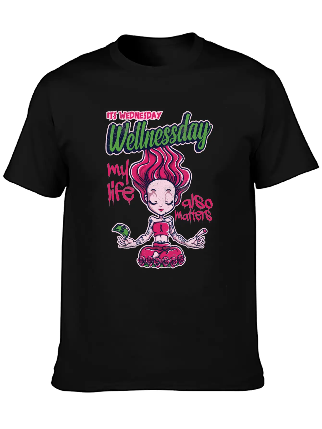 Its Wednesday Wellness Day 2 Basic Graphic T-Shirt – Daily Comfort In Soft Cotton