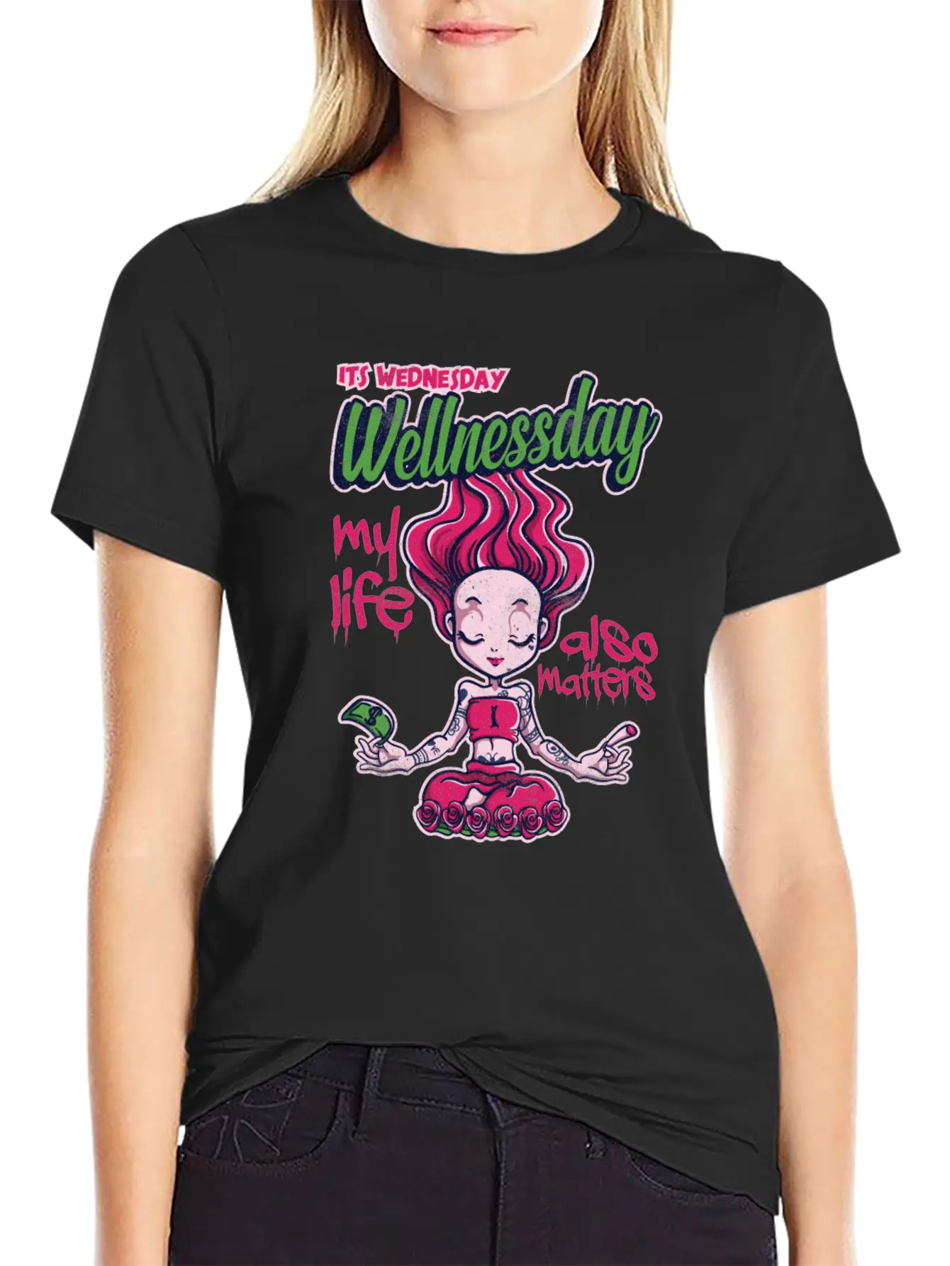 Its Wednesday Wellness Day 2 Basic Graphic T-Shirt – Daily Comfort In Soft Cotton
