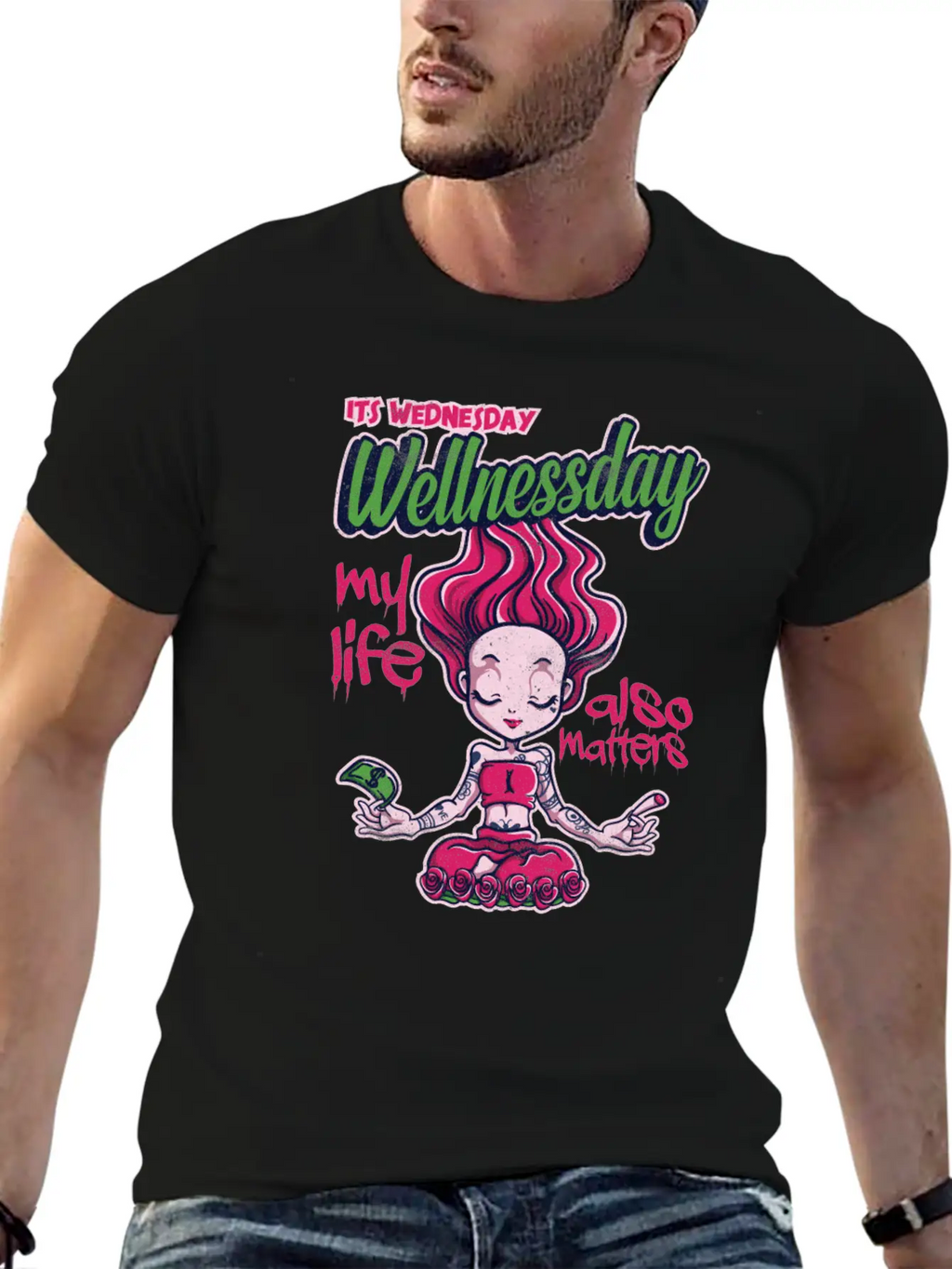 Its Wednesday Wellness Day 2 Basic Graphic T-Shirt – Daily Comfort In Soft Cotton