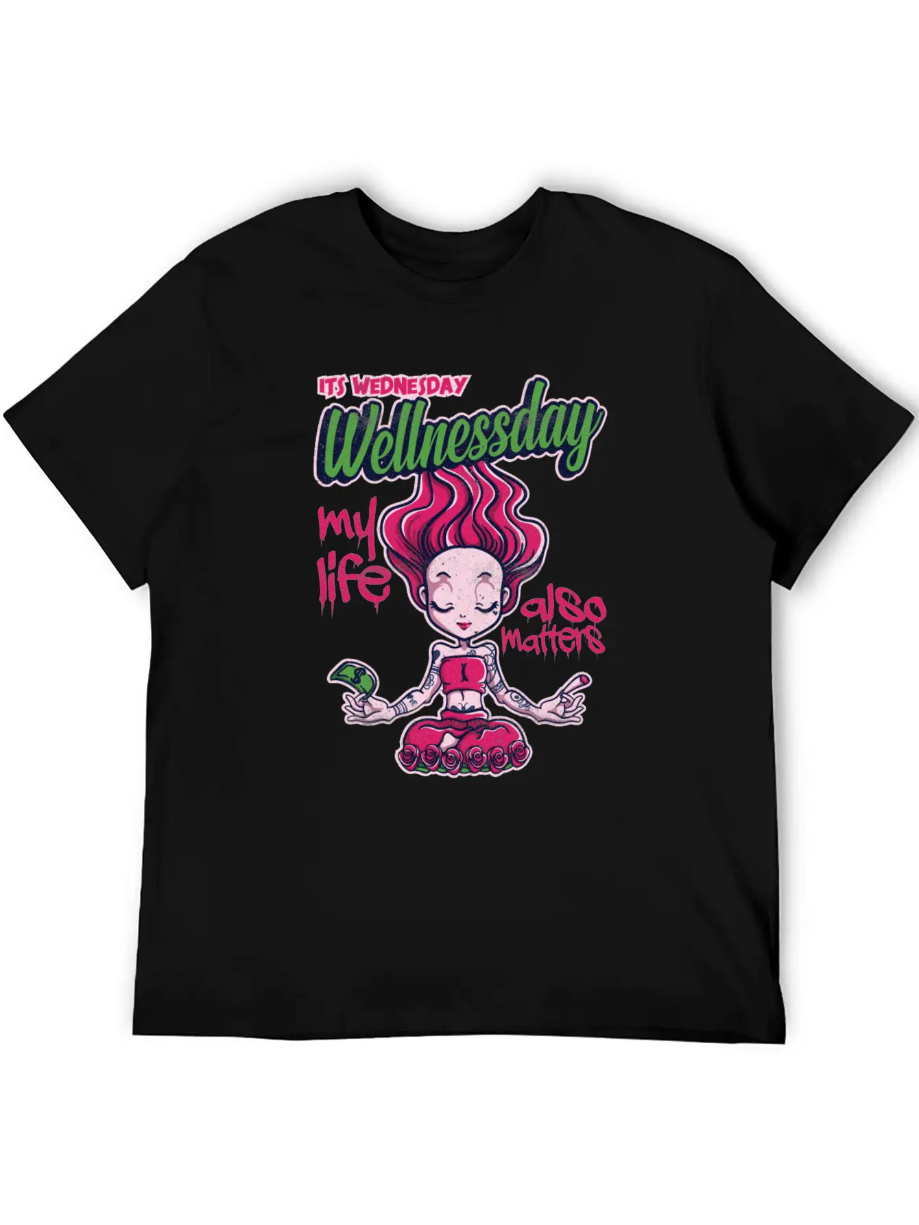 Its Wednesday Wellness Day 2 Basic Graphic T-Shirt – Daily Comfort In Soft Cotton