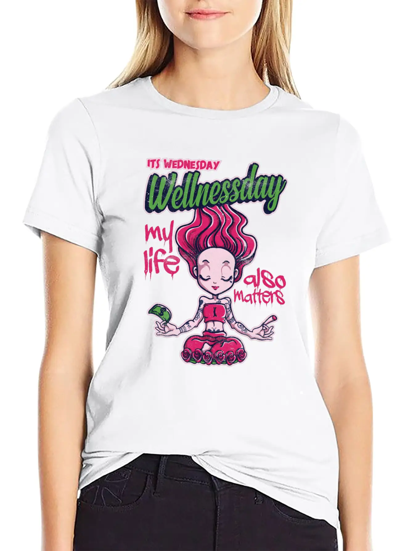 Its Wednesday Wellness Day 2 Basic Graphic T-Shirt – Daily Comfort In Soft Cotton
