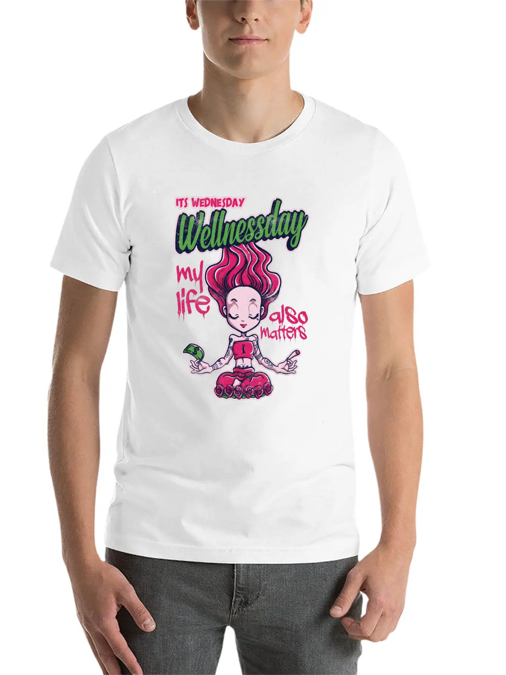 Its Wednesday Wellness Day 2 Basic Graphic T-Shirt – Daily Comfort In Soft Cotton