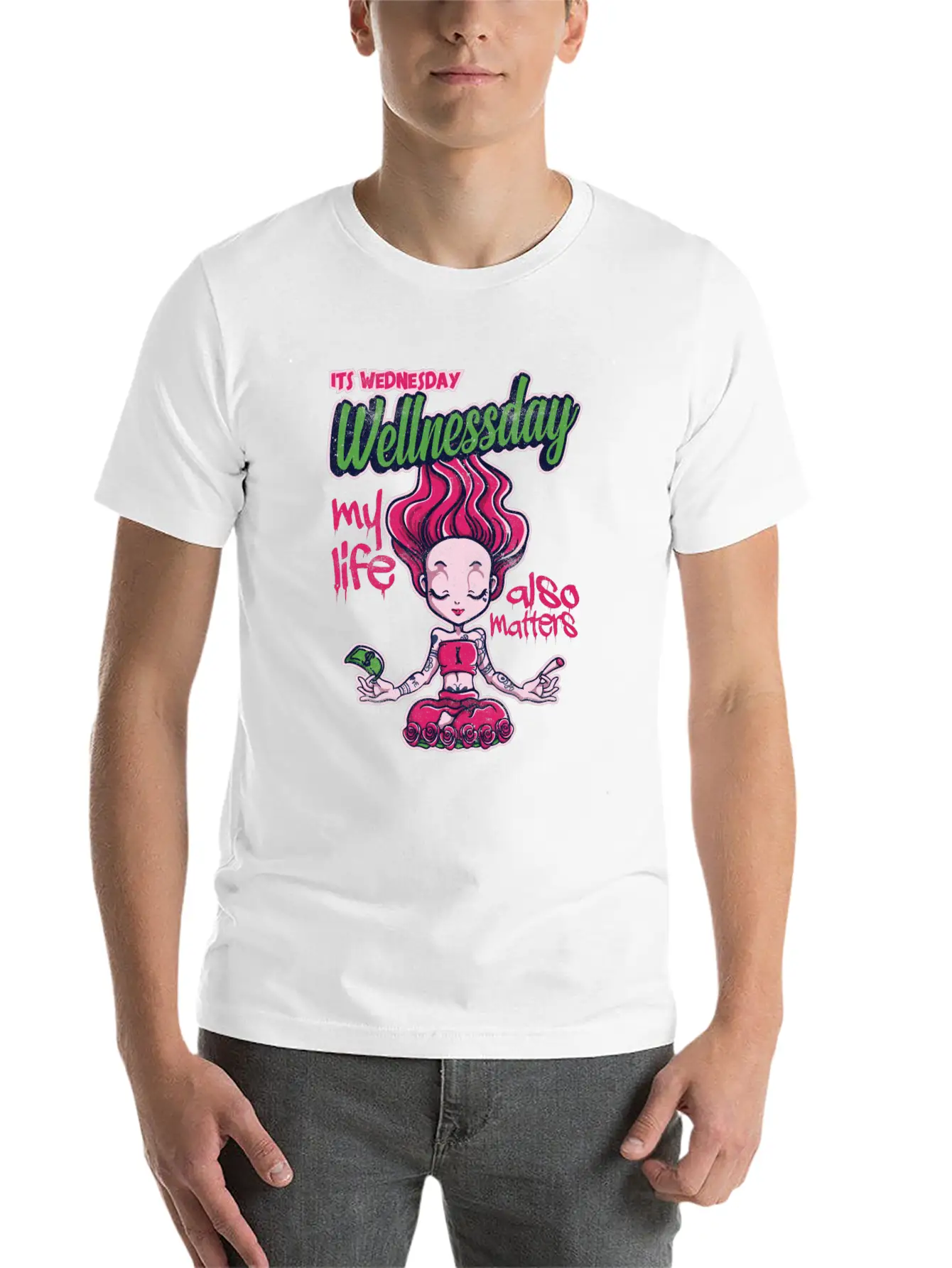 Its Wednesday Wellness Day 2 Basic Graphic T-Shirt – Daily Comfort In Soft Cotton