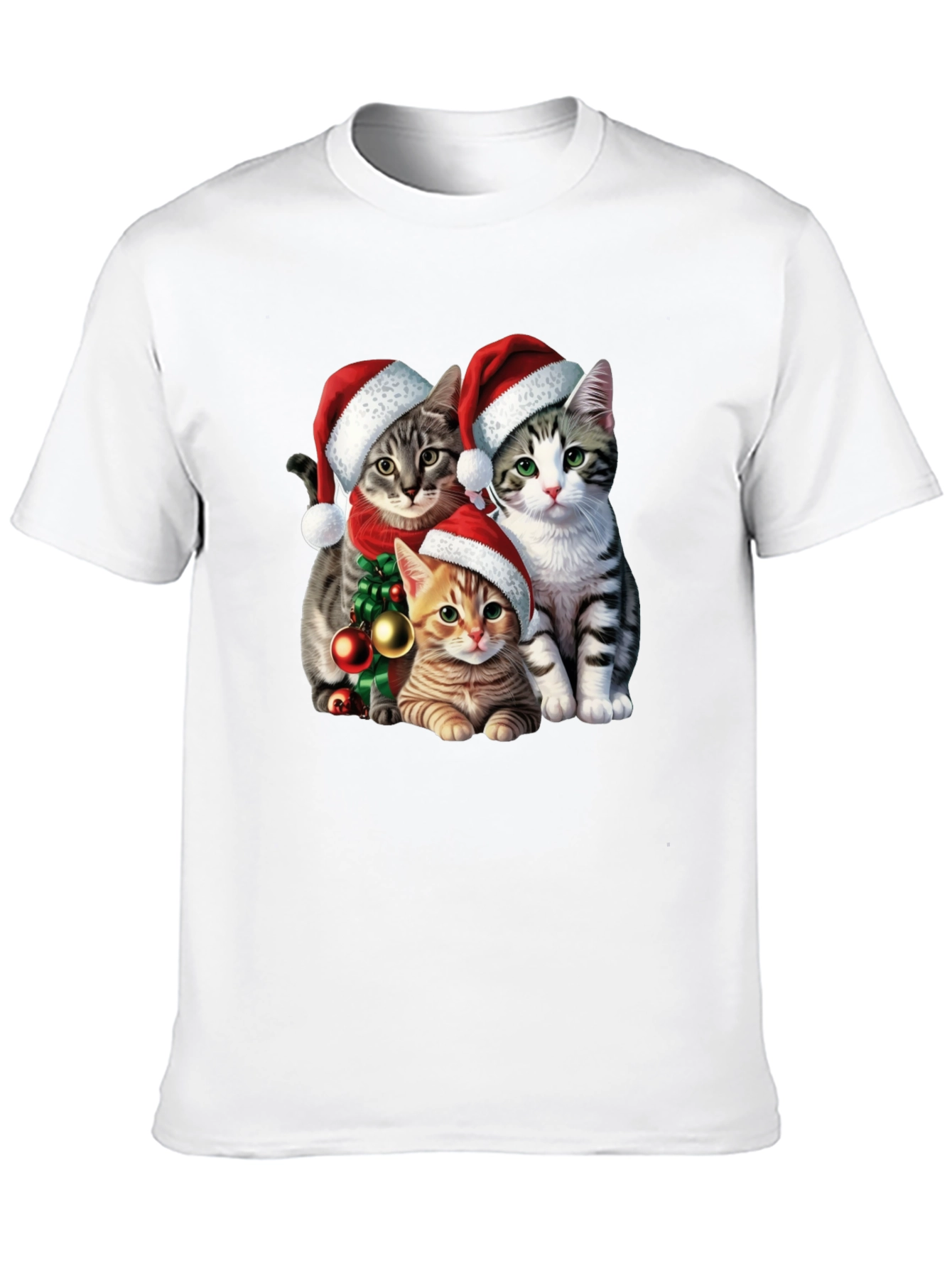 Festive Cat Santa T-Shirt