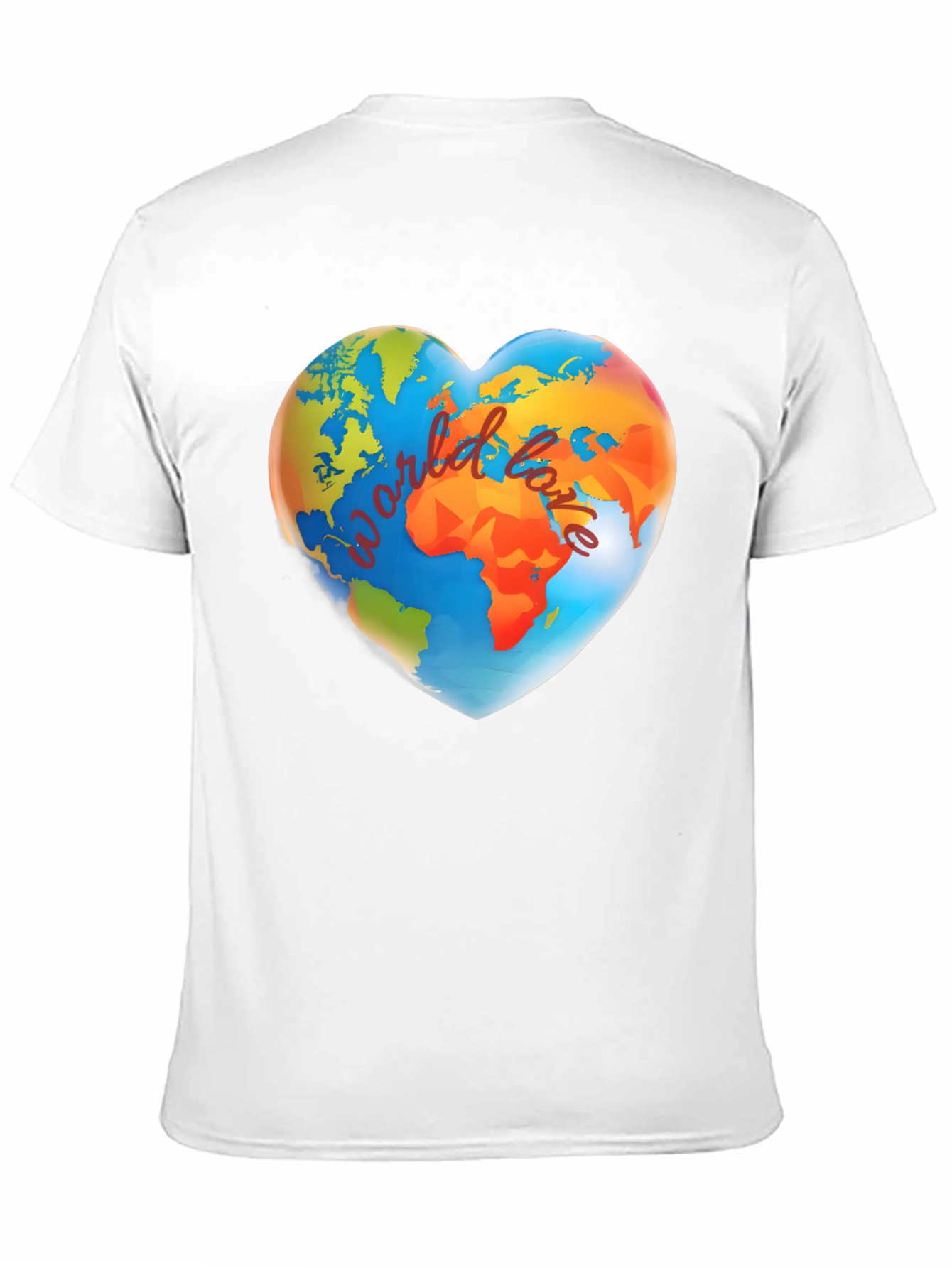 World Love Heart Graphic Black T-Shirt