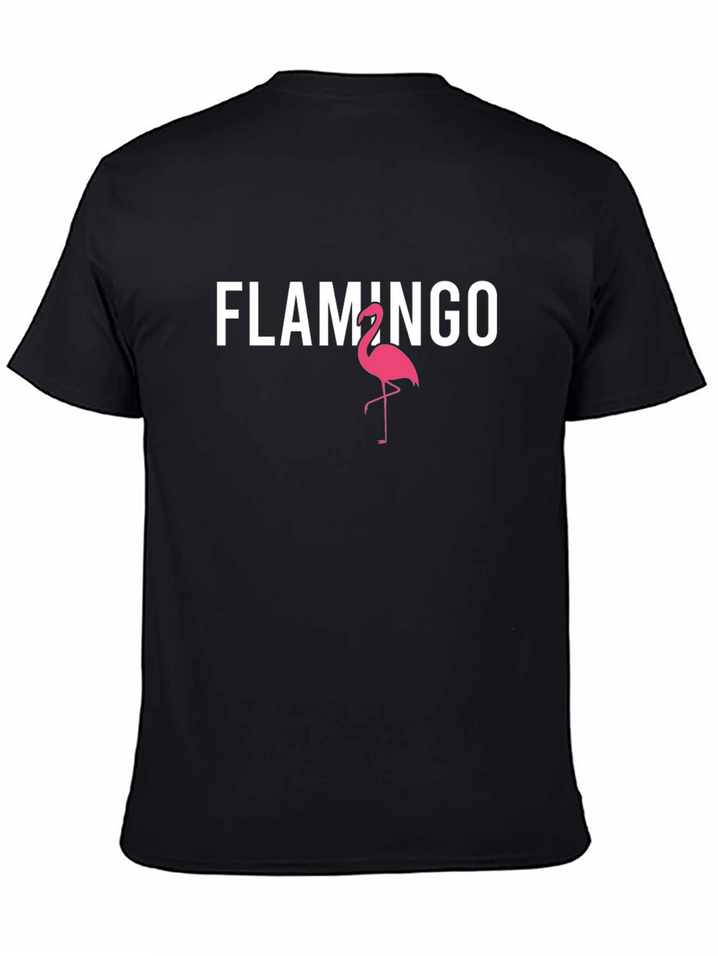 Flamingo Graphic Tee - Black Cotton Blend Casual Shirt