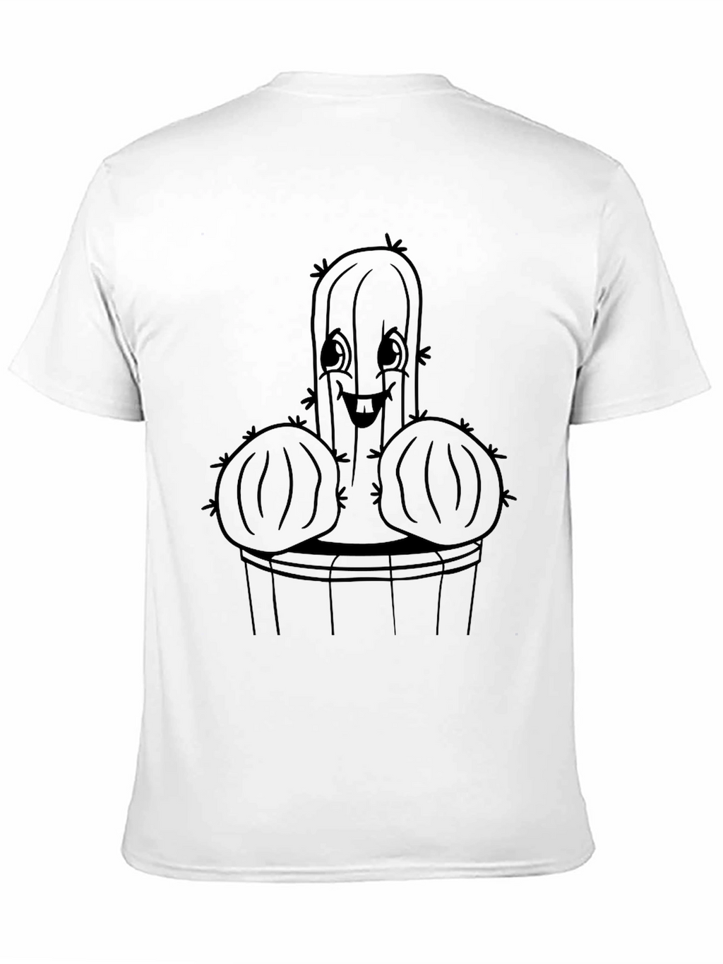Funny Cactus Graphic Tee - Black Cotton T-Shirt