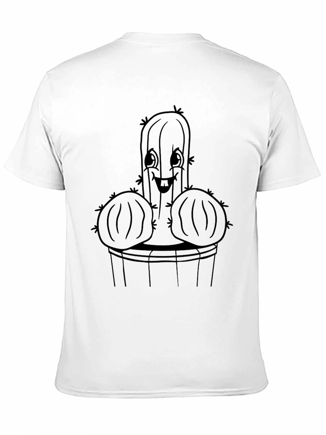 Funny Cactus Graphic Tee - Black Cotton T-Shirt