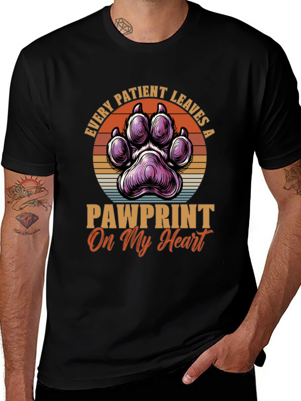 Pawprint Heart T-Shirt - Veterinary Love Tee