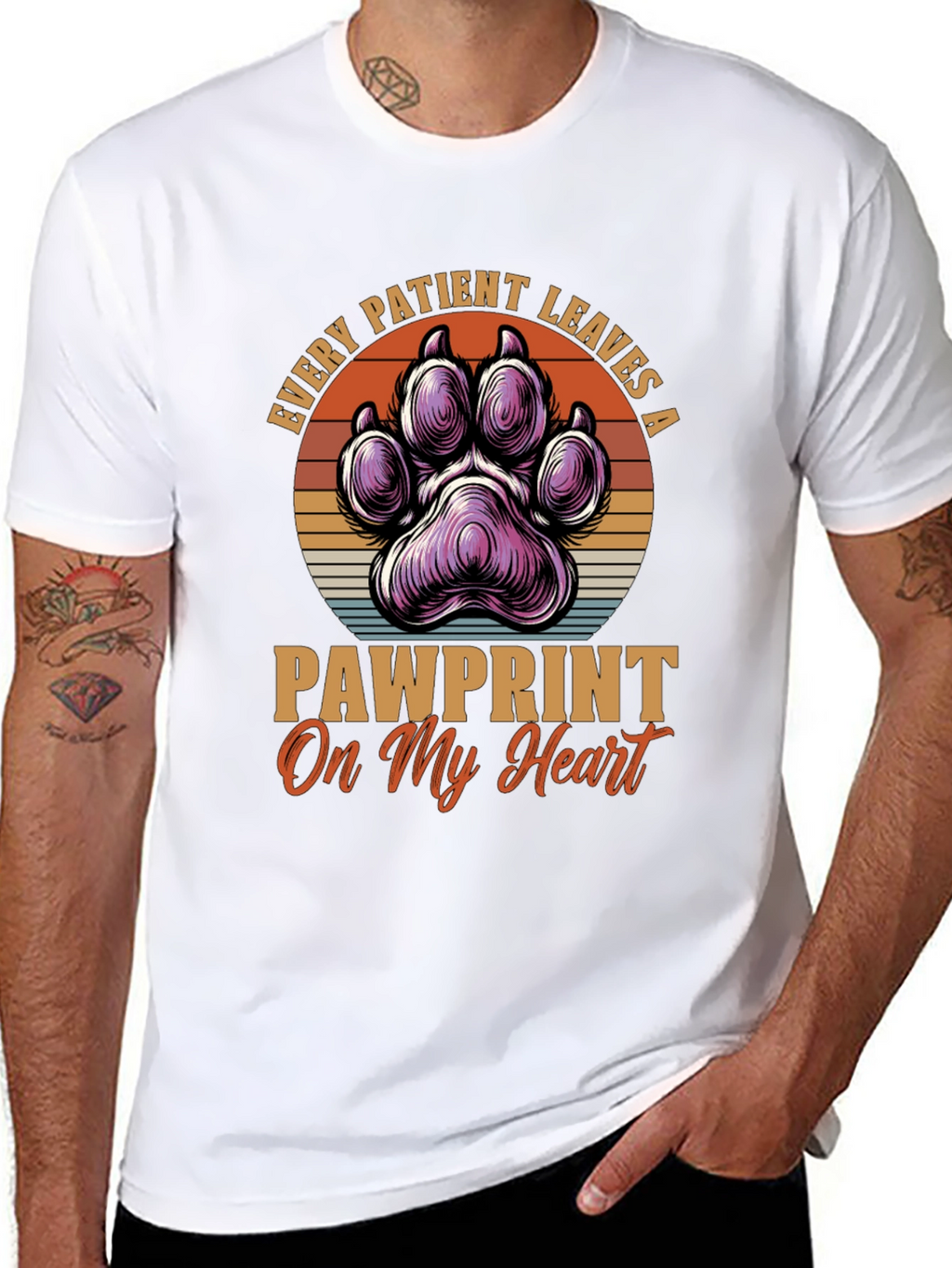 Pawprint Heart T-Shirt - Veterinary Love Tee