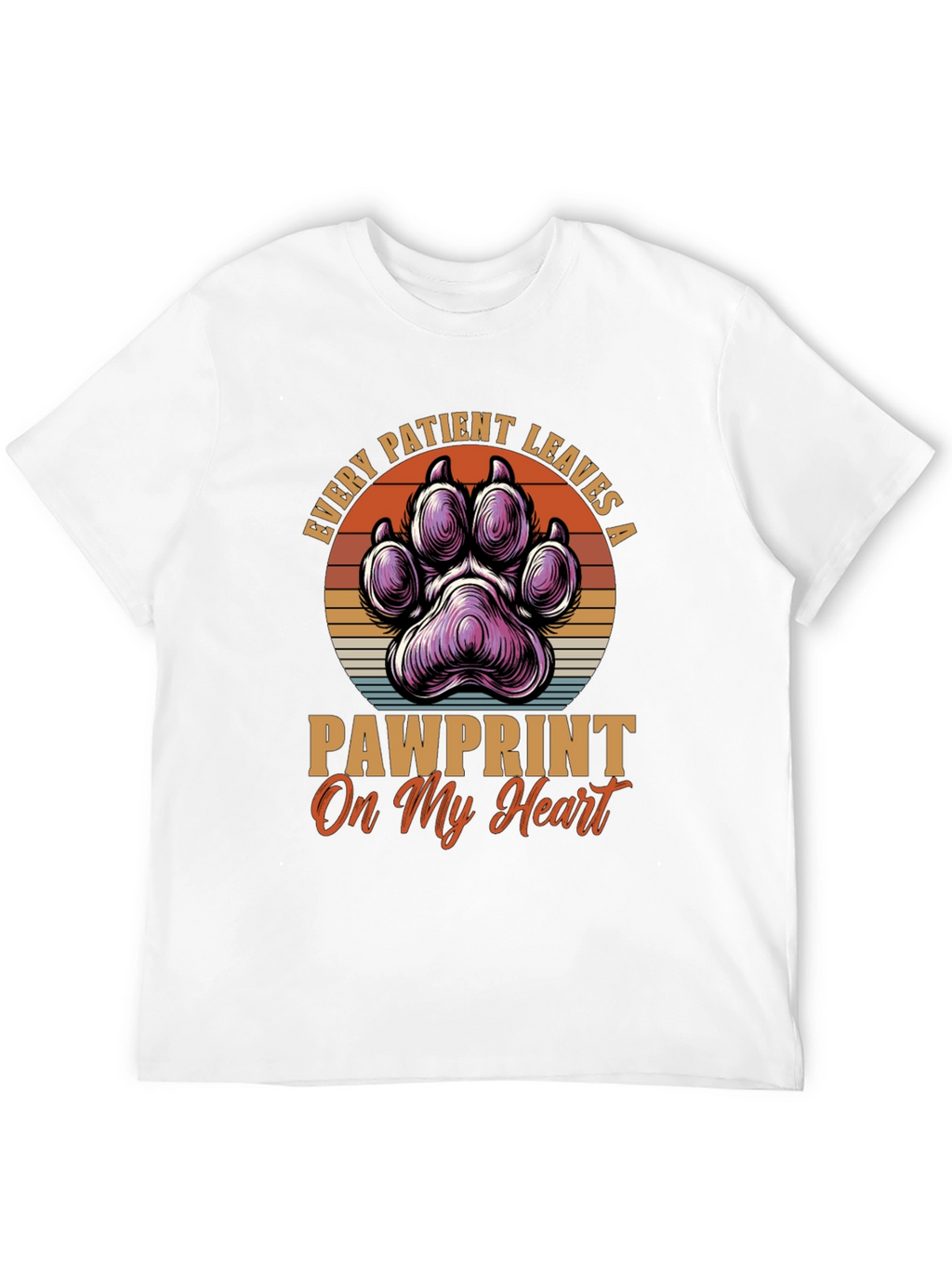 Pawprint Heart T-Shirt - Veterinary Love Tee