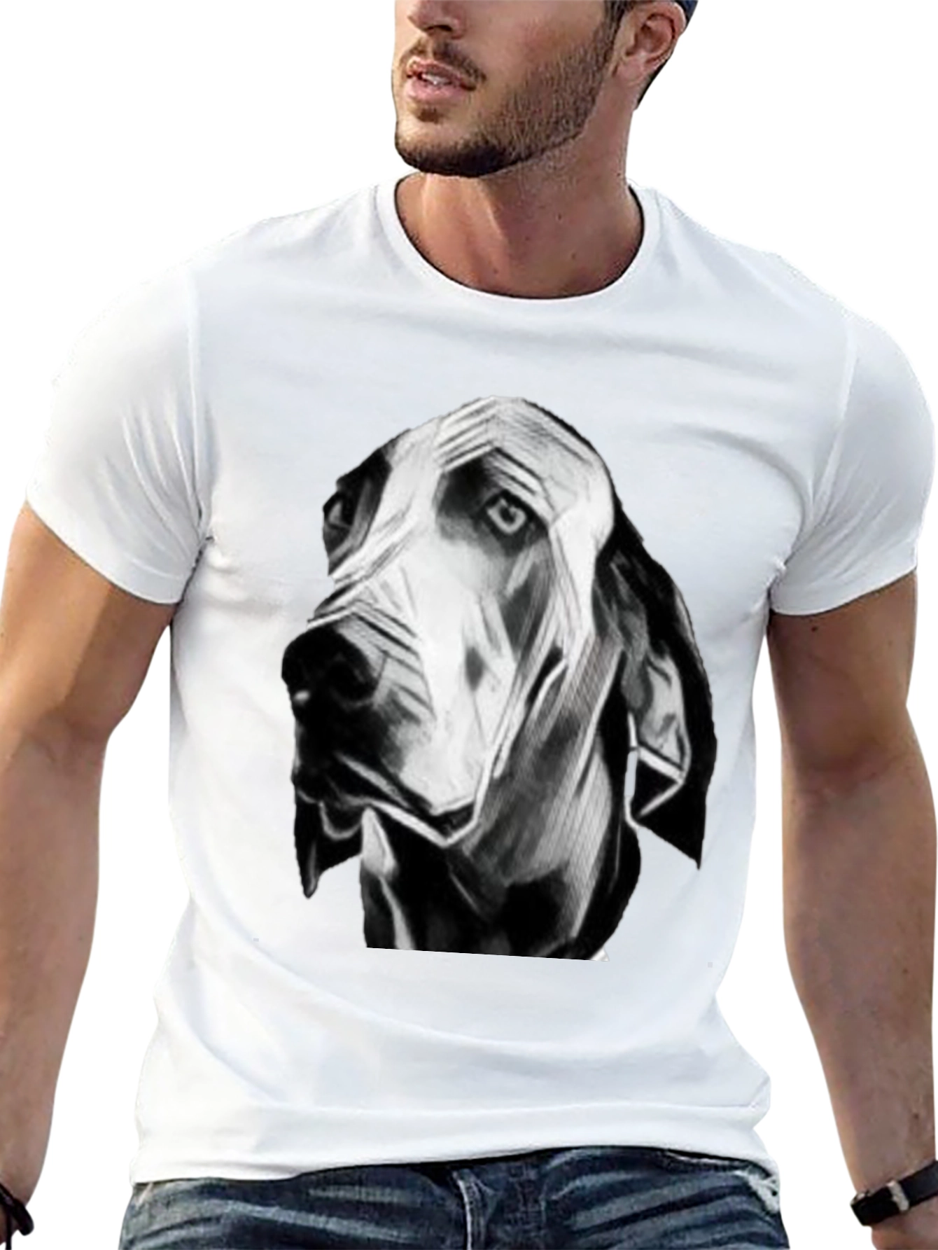 Dog Graphic Black T-Shirt for Men