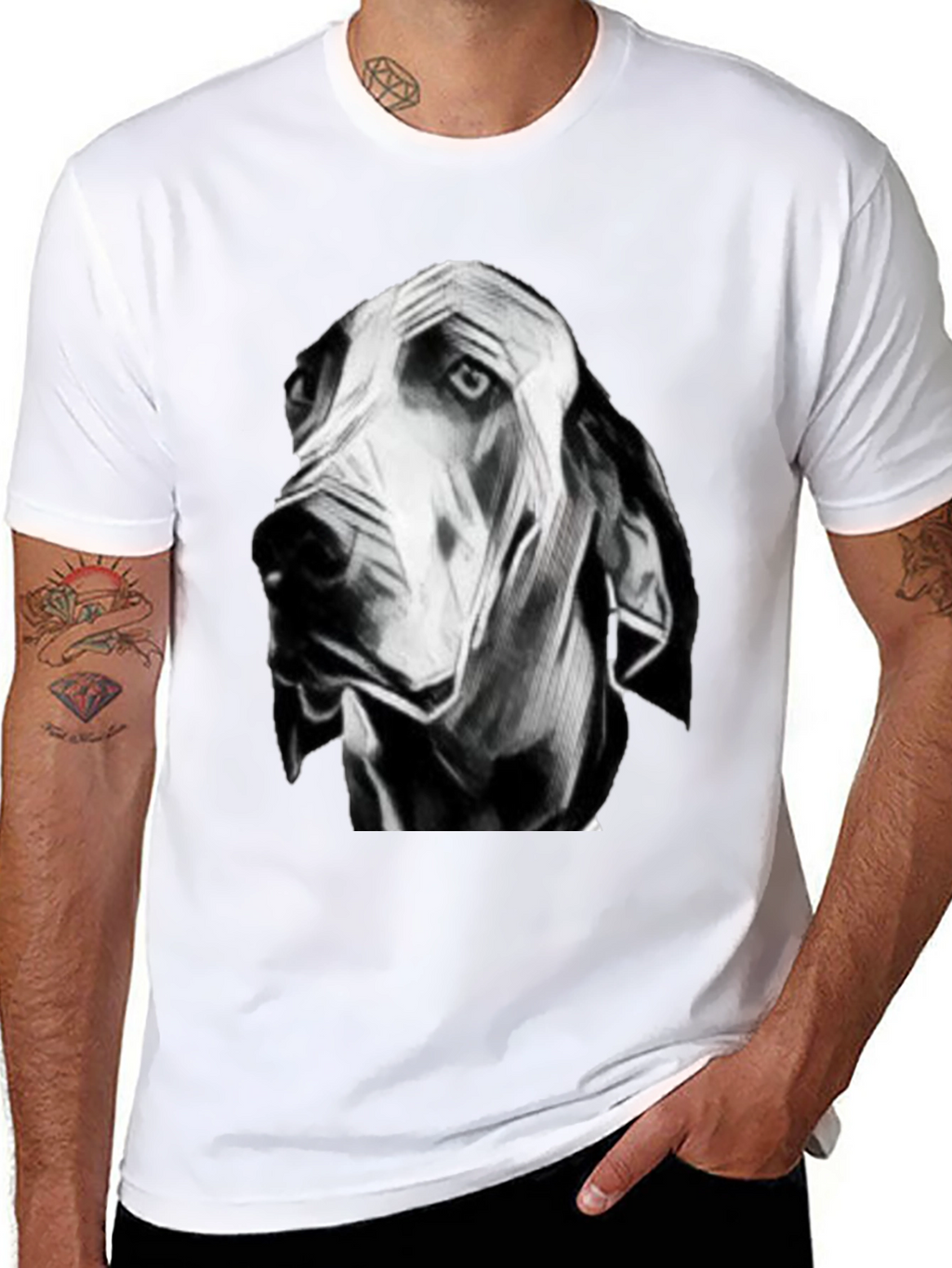 Dog Graphic Black T-Shirt for Men