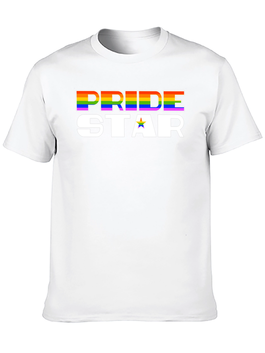 Pride Star Rainbow Graphic Tee - Black