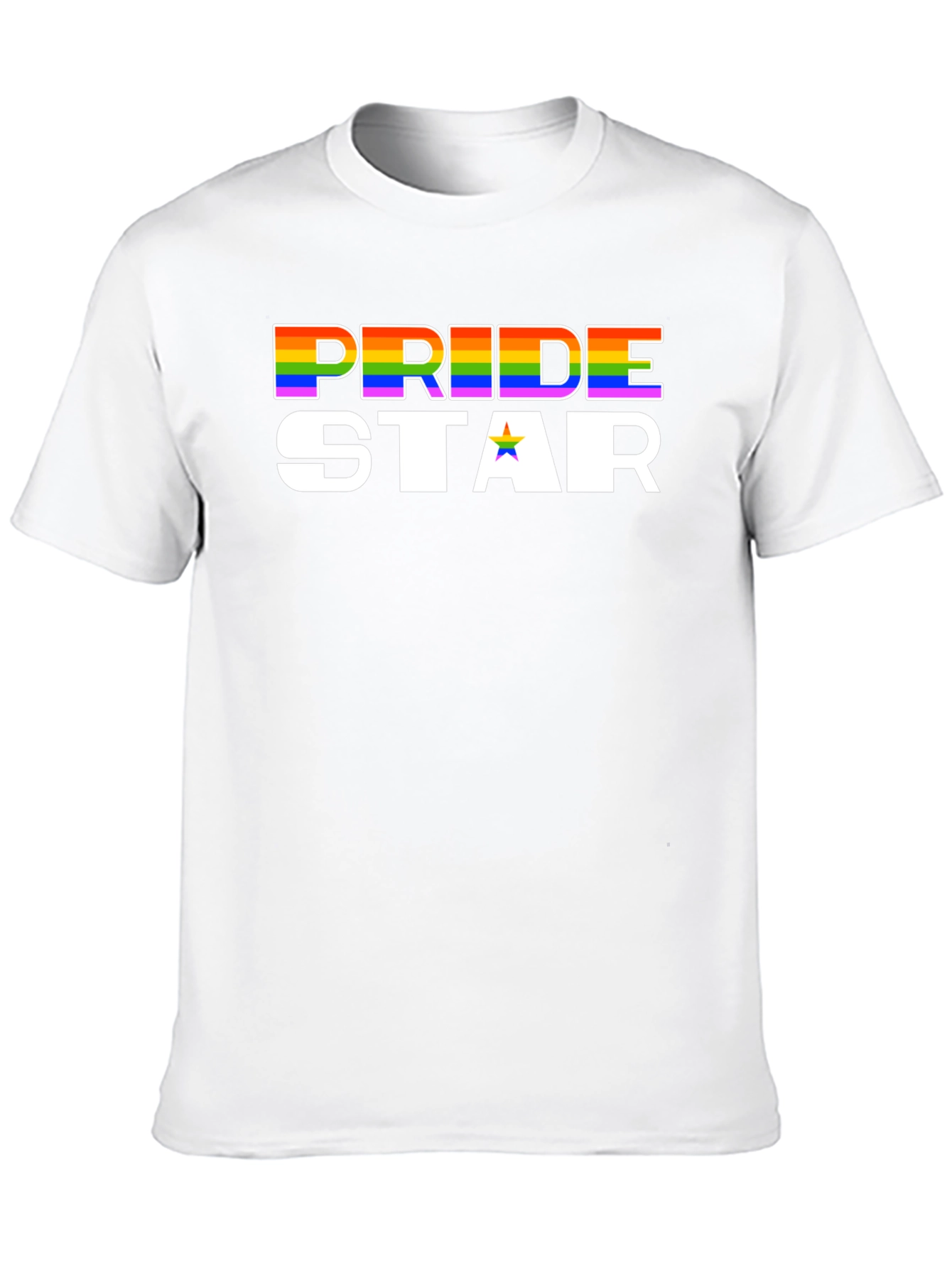 Pride Star Rainbow Graphic Tee - Black