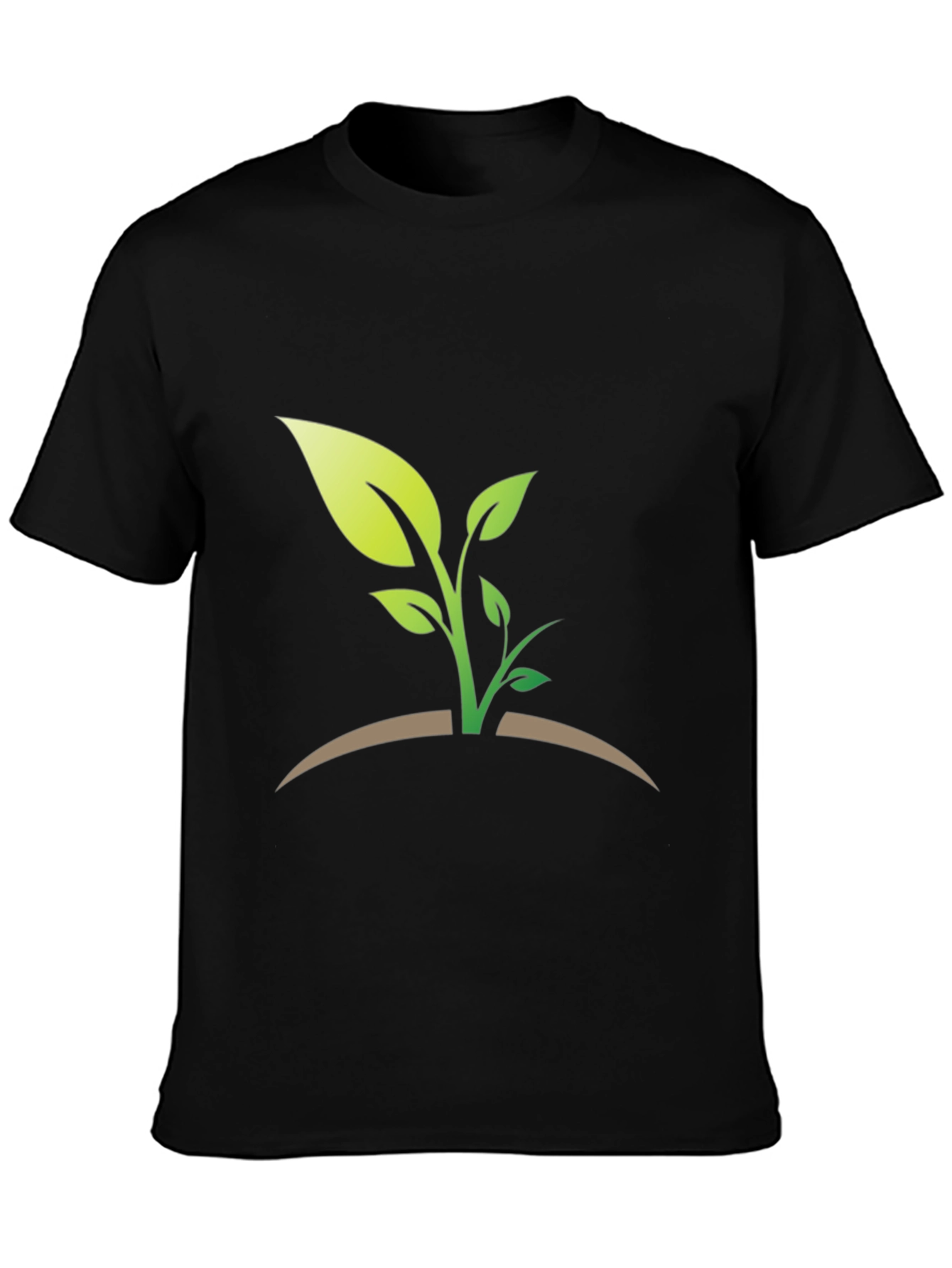 Green Sprout Graphic T-Shirt - Black