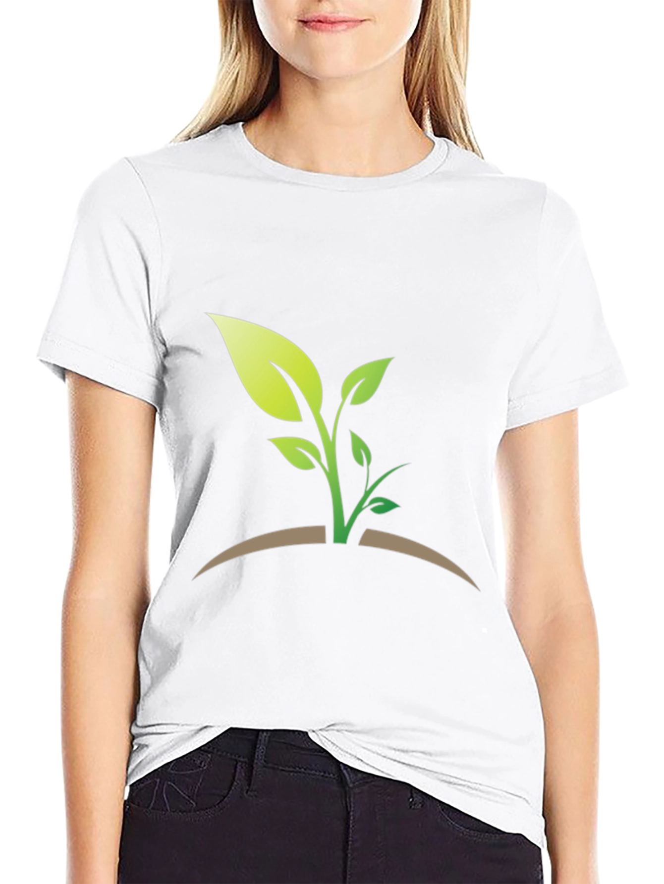 Green Sprout Graphic T-Shirt - Black