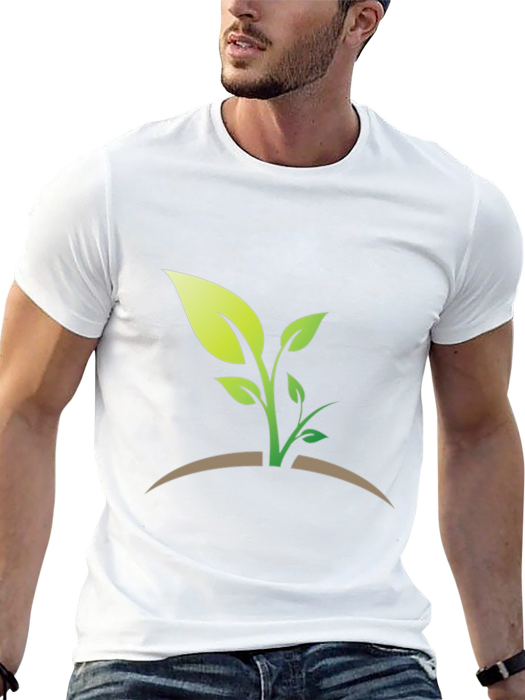Green Sprout Graphic T-Shirt - Black