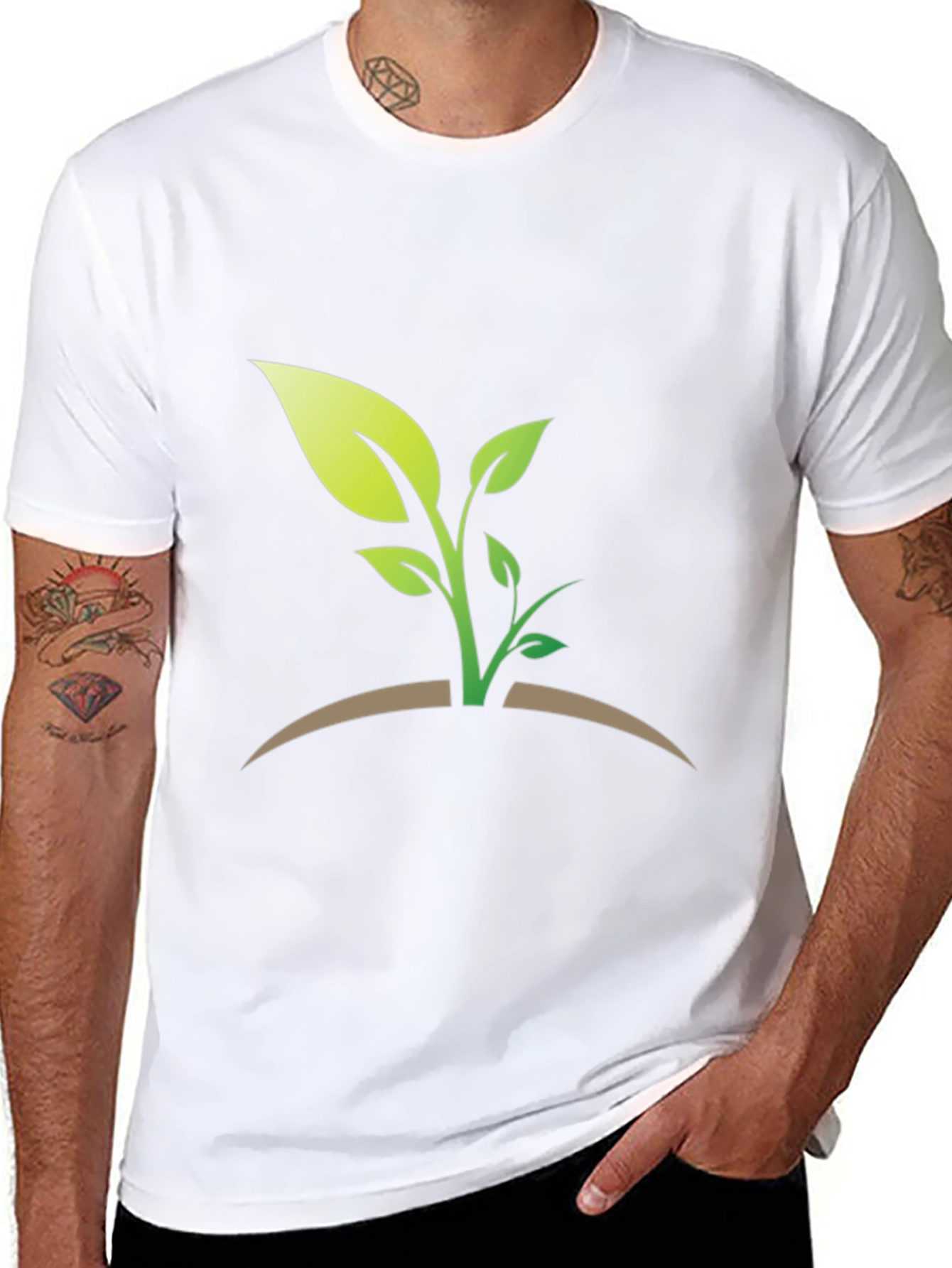 Green Sprout Graphic T-Shirt - Black