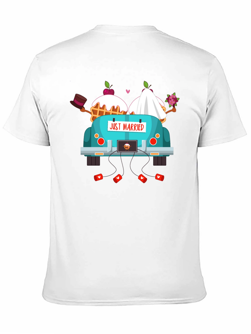 Just Married Couple Car T-Shirt - Black