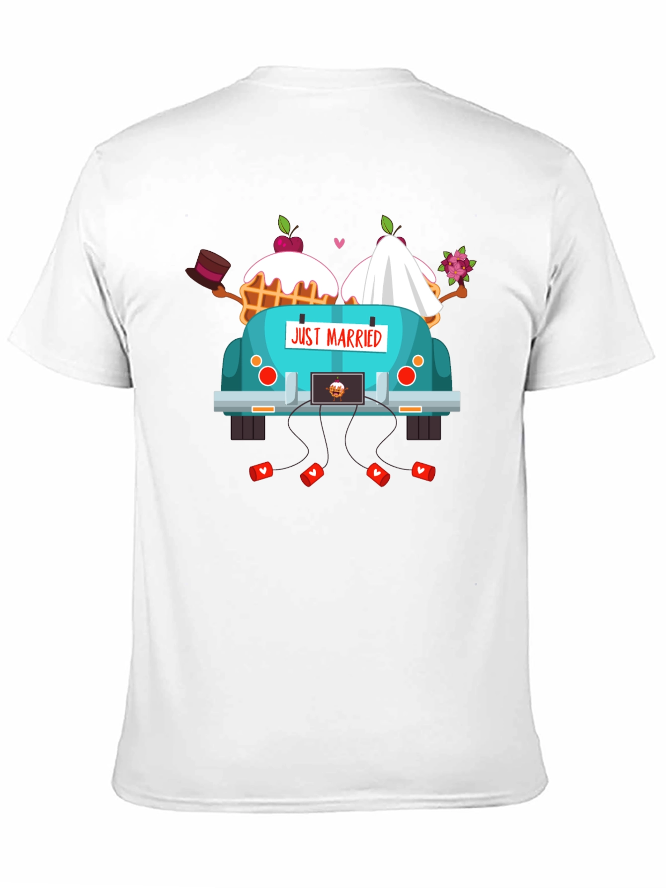 Just Married Couple Car T-Shirt - Black