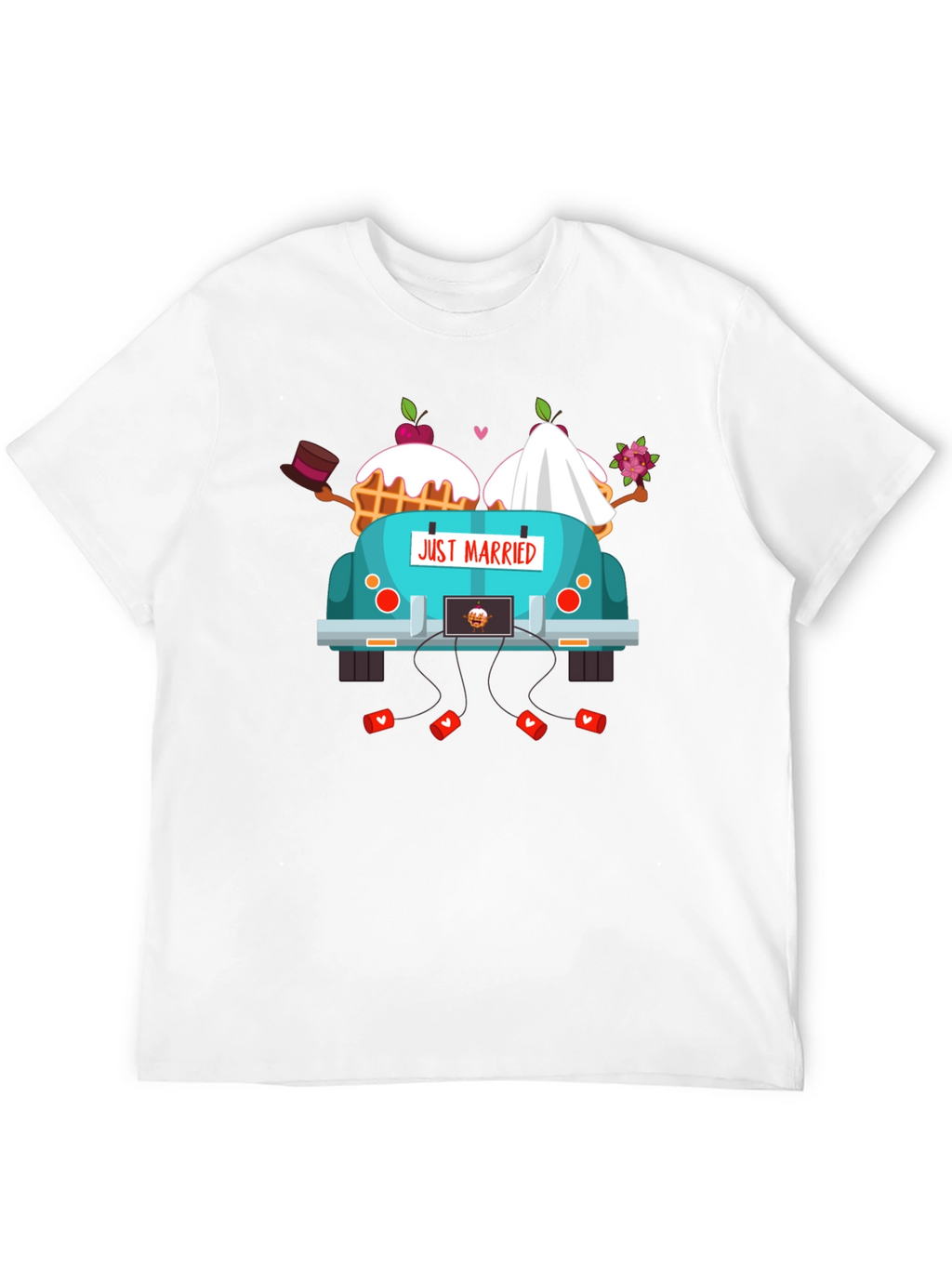 Just Married Couple Car T-Shirt - Black
