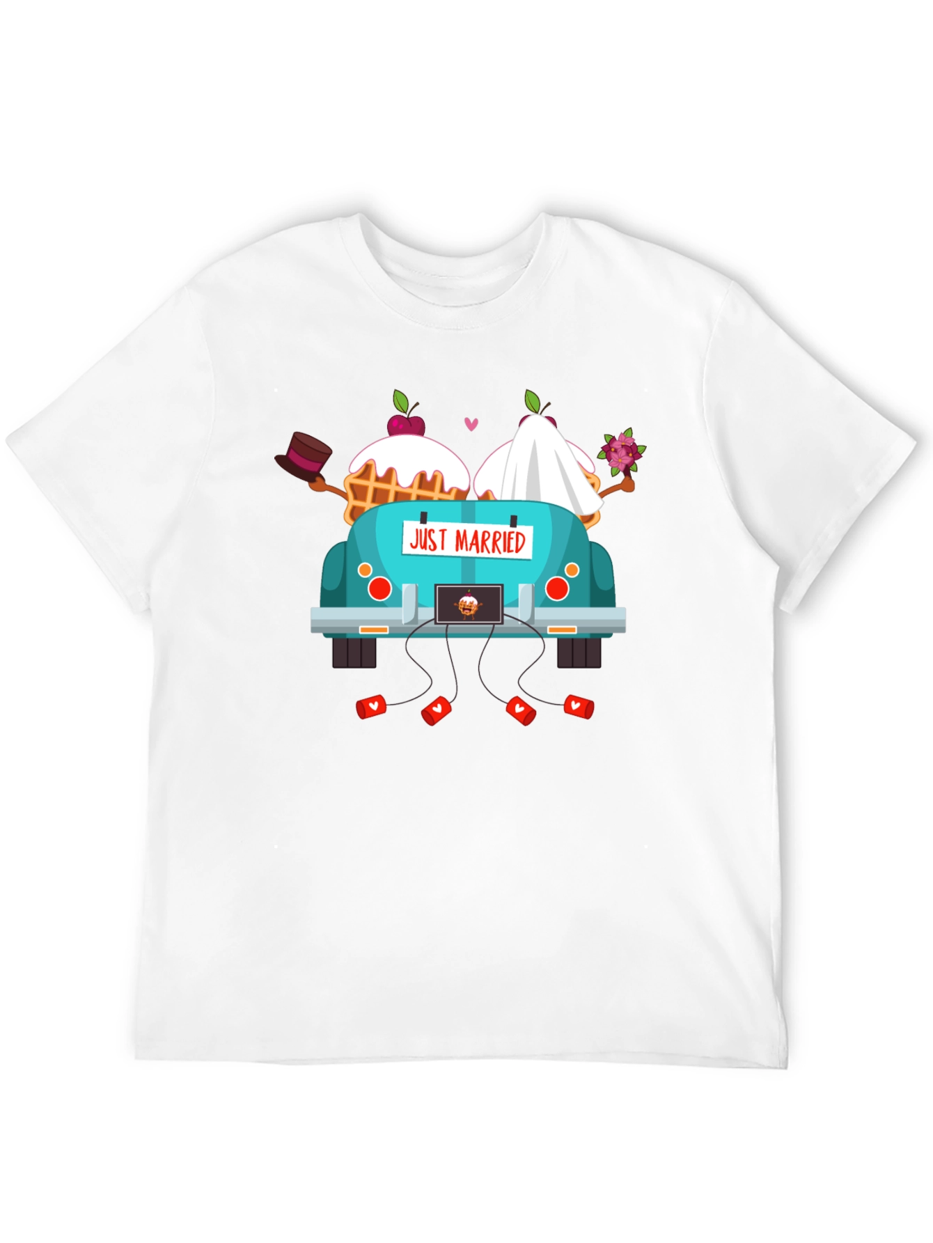 Just Married Couple Car T-Shirt - Black