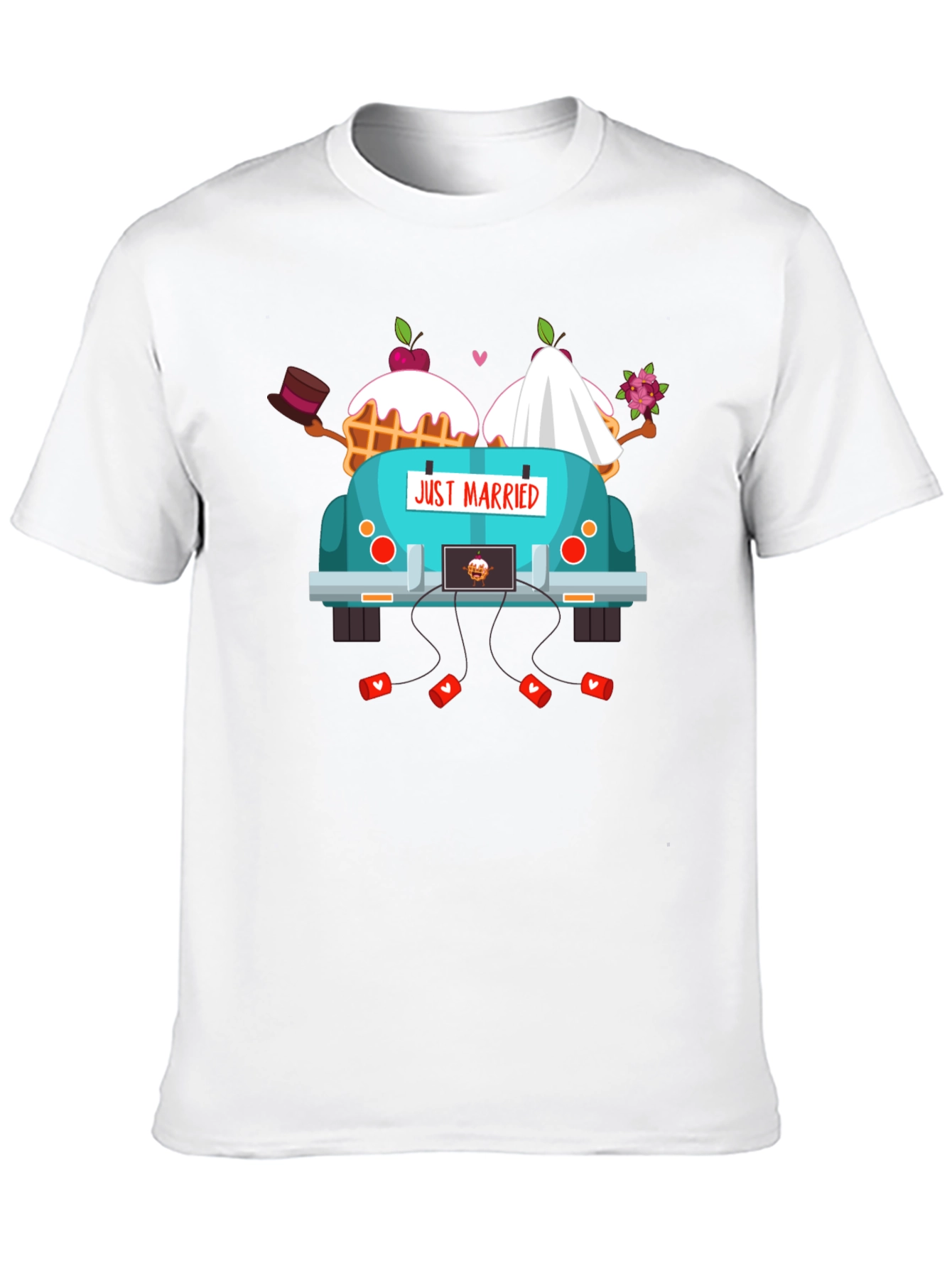 Just Married Couple Car T-Shirt - Black