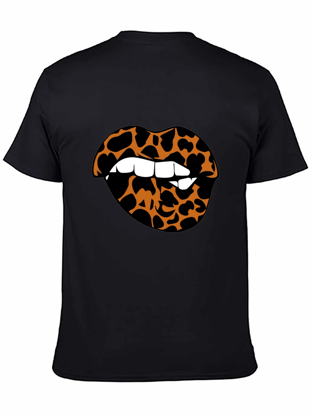 Leopard Lips Graphic Tee - Stylish Crew Neck T-Shirt
