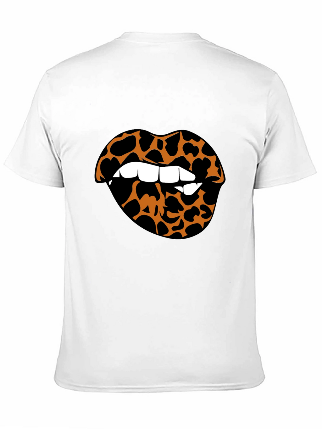 Leopard Lips Graphic Tee - Stylish Crew Neck T-Shirt