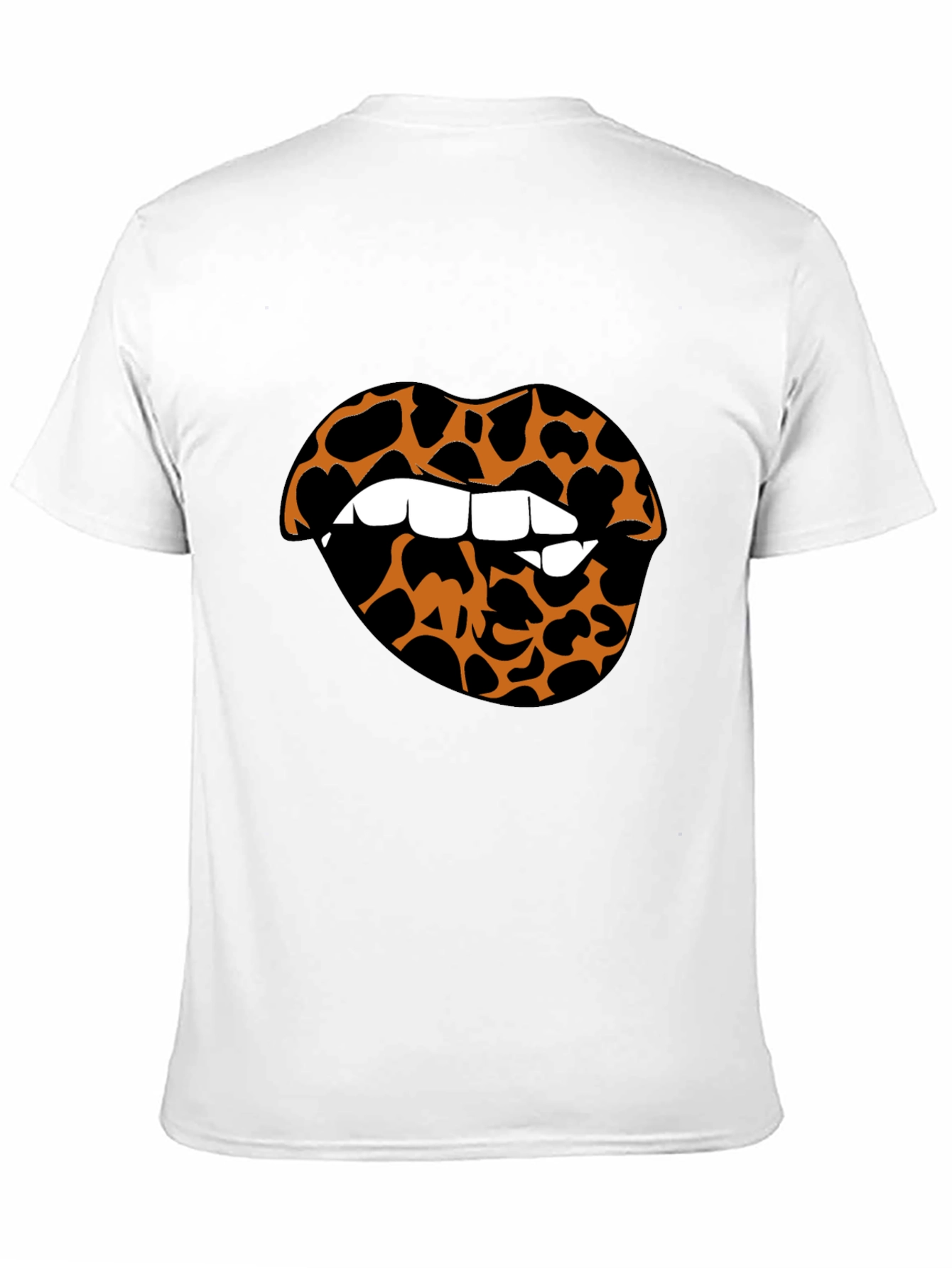 Leopard Lips Graphic Tee - Stylish Crew Neck T-Shirt