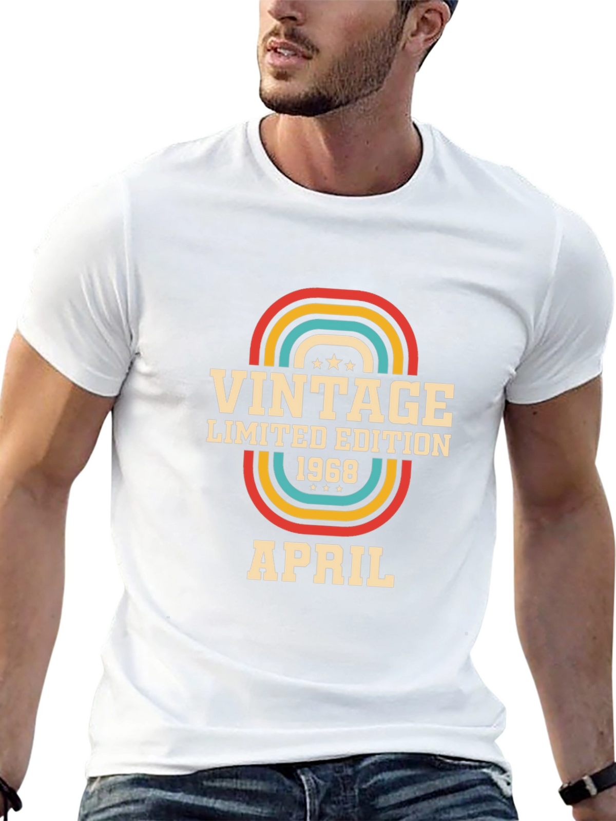 Vintage 1968 April Limited Edition Birthday T-Shirt