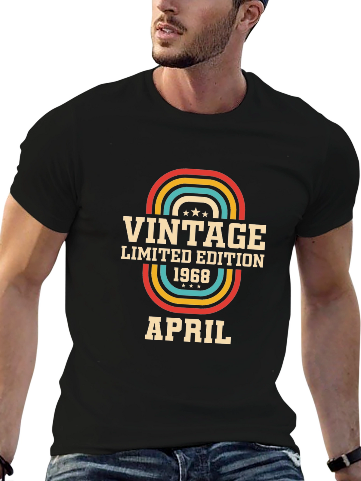 Vintage 1968 April Limited Edition Birthday T-Shirt