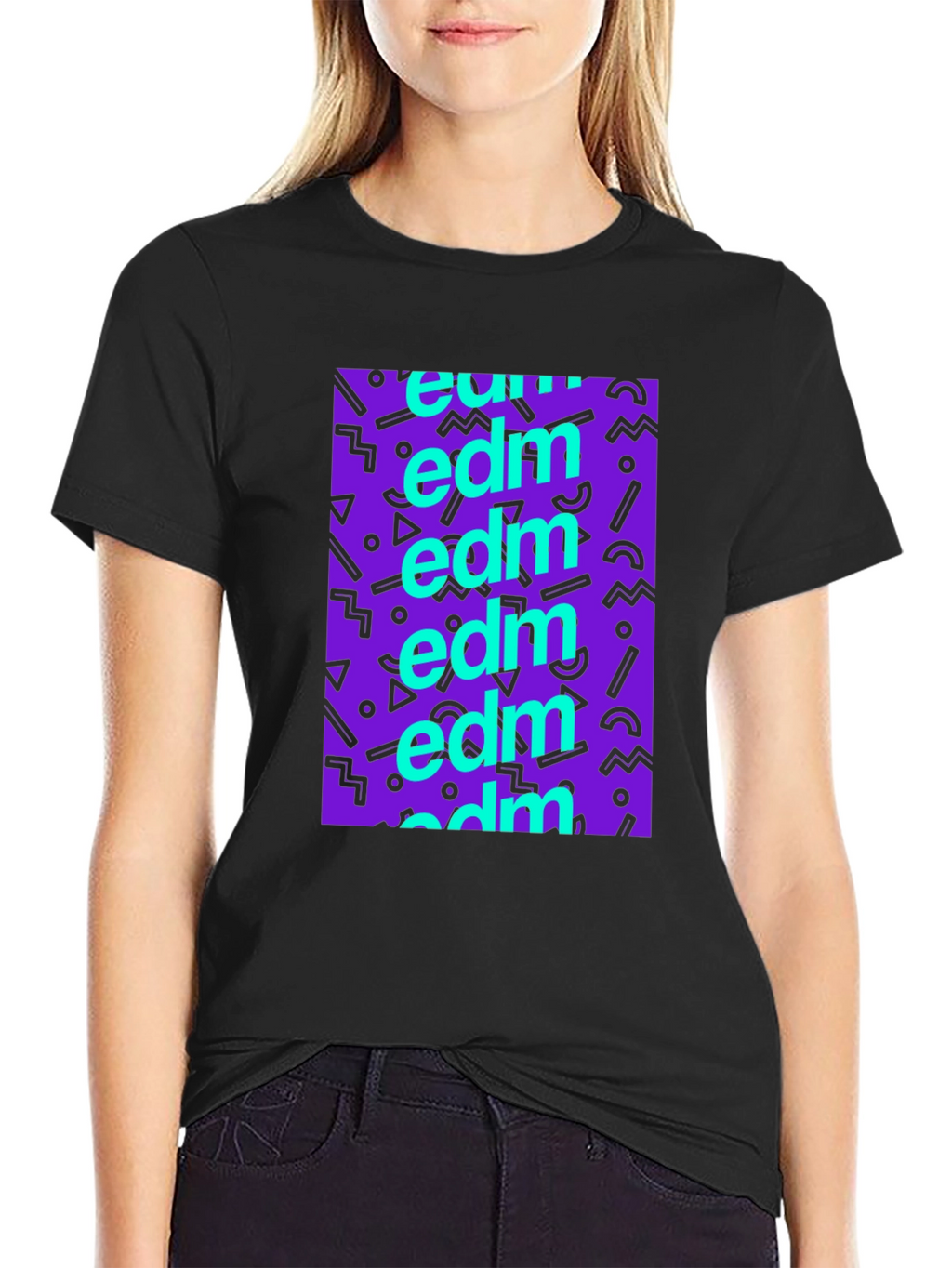 EDM Pattern Black T-Shirt