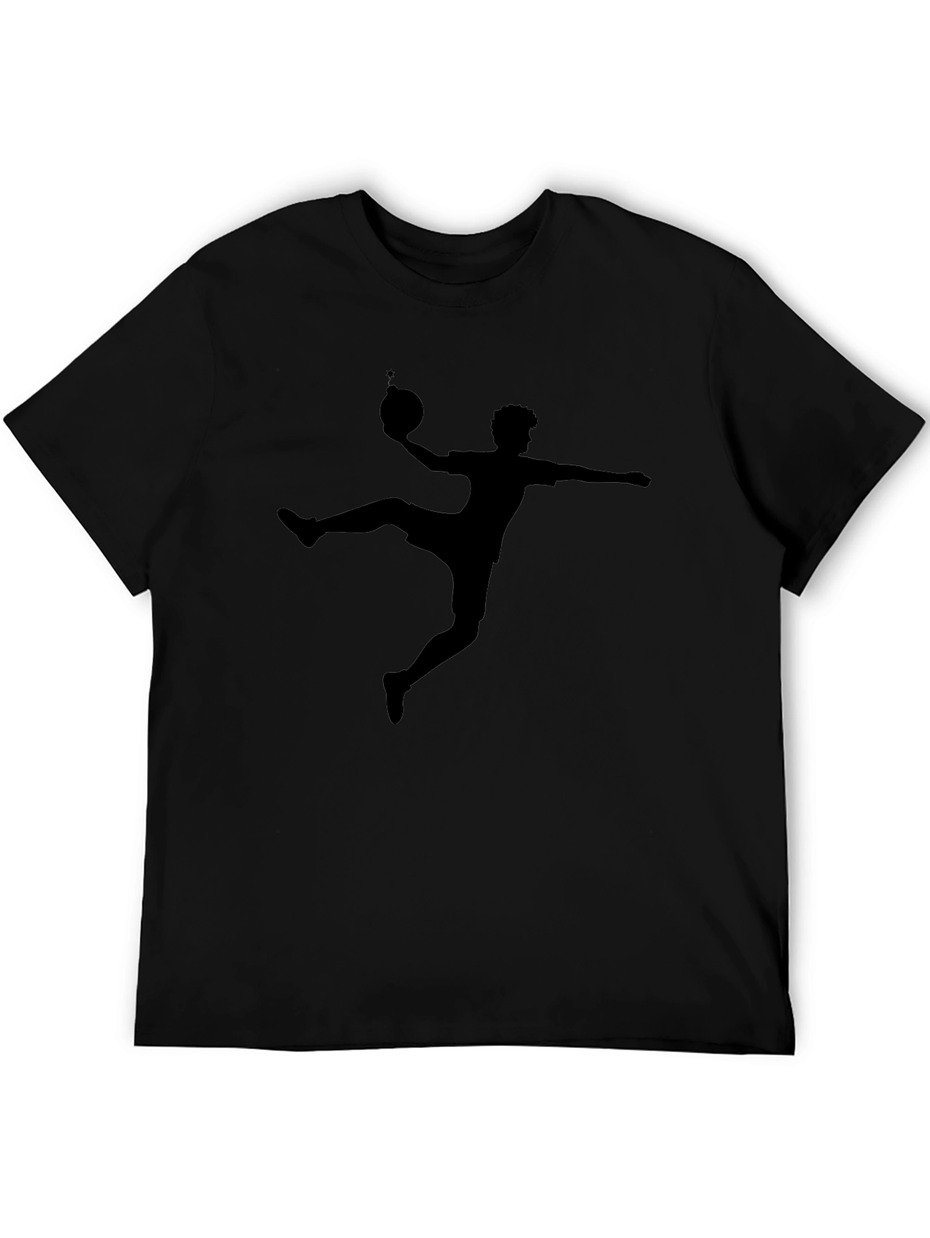 Black T-Shirt with Silhouette Sport Design