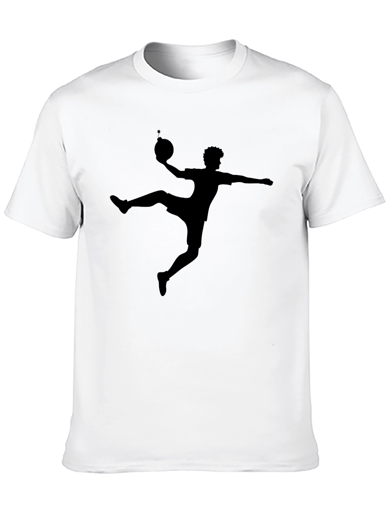Black T-Shirt with Silhouette Sport Design