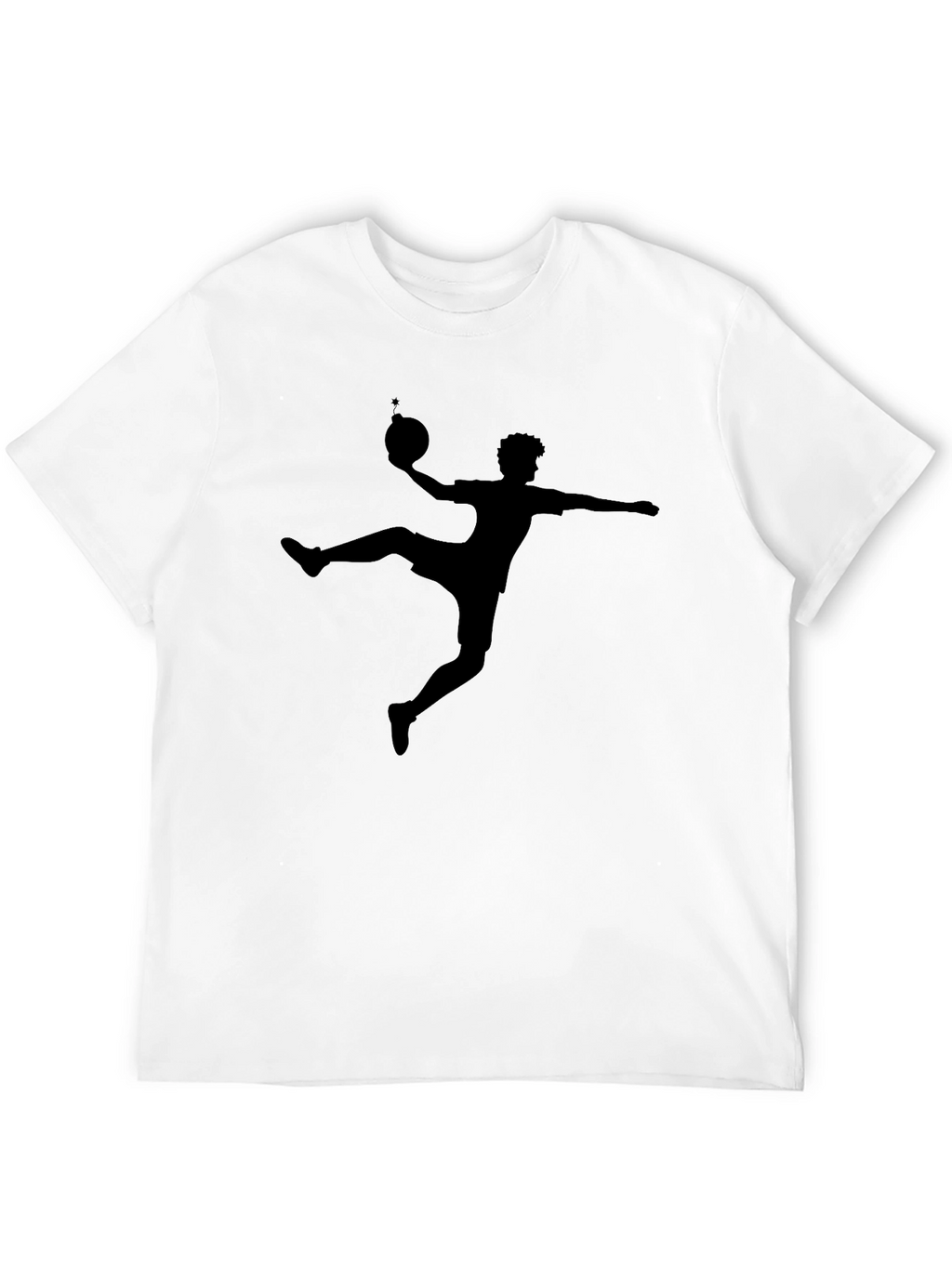Black T-Shirt with Silhouette Sport Design