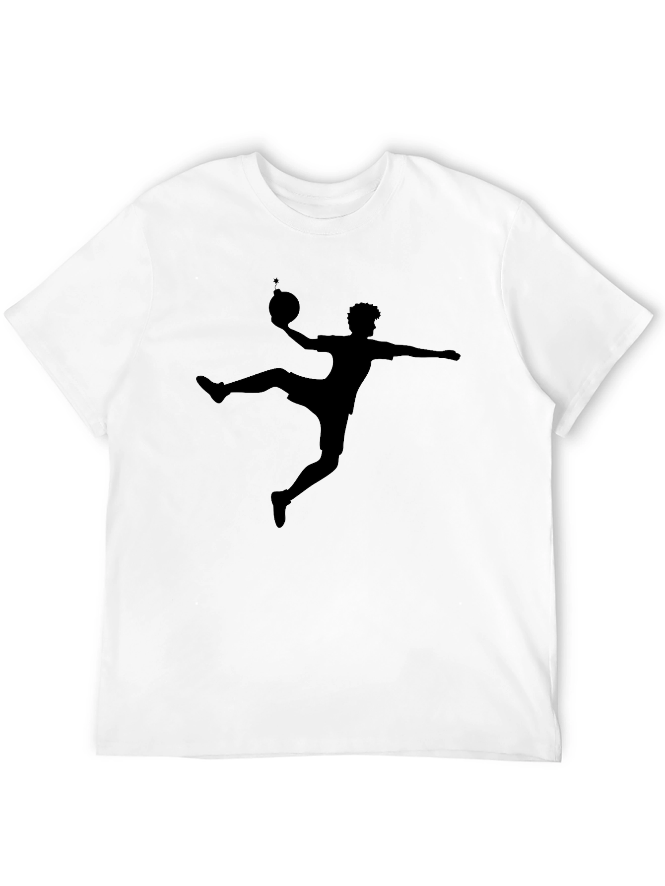 Black T-Shirt with Silhouette Sport Design
