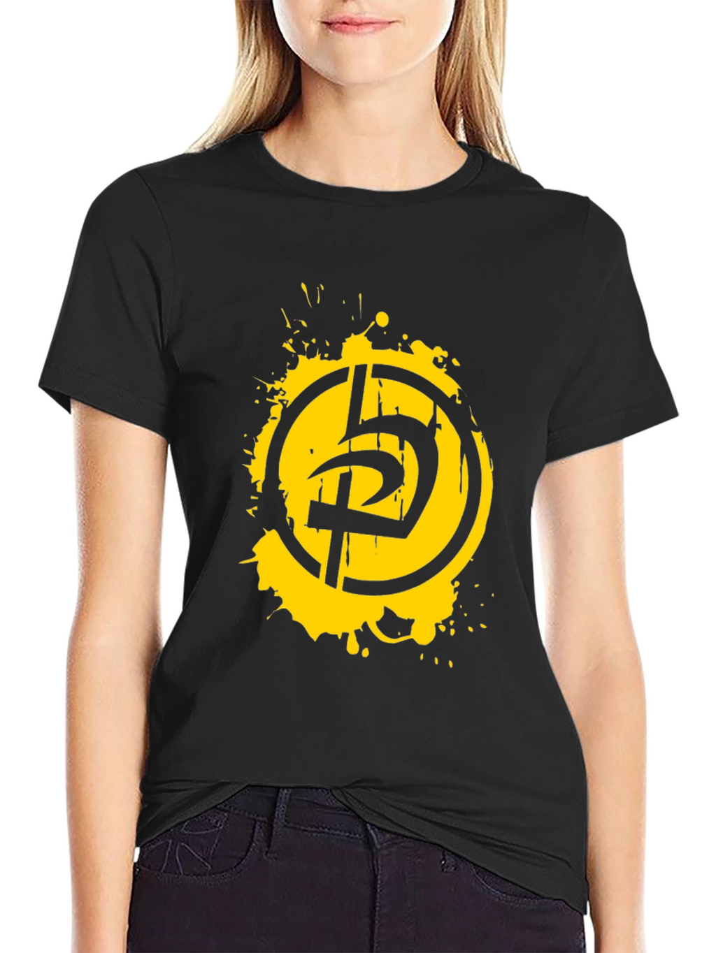 Distressed Logo Black T-Shirt